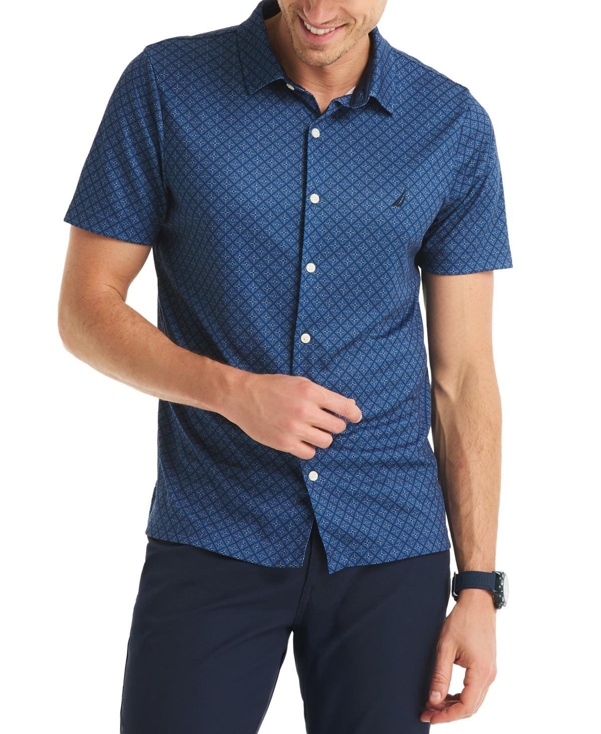 Nautica Printed Classic-fit Performance Button-down Shirt in Blue for Men |  Lyst