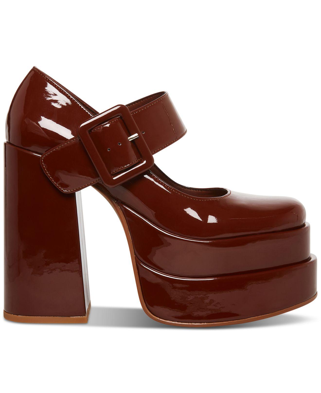 Steve Madden Carly Double Platform Mary Jane Pumps in Brown | Lyst