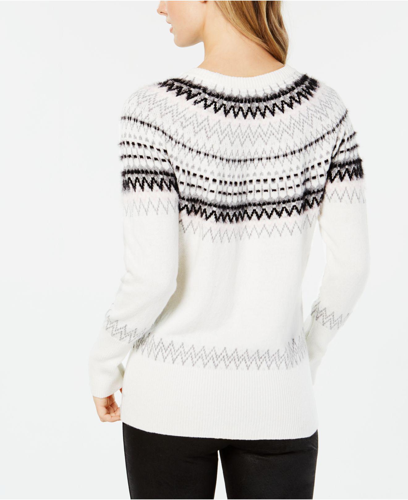 sequin fair isle sweater