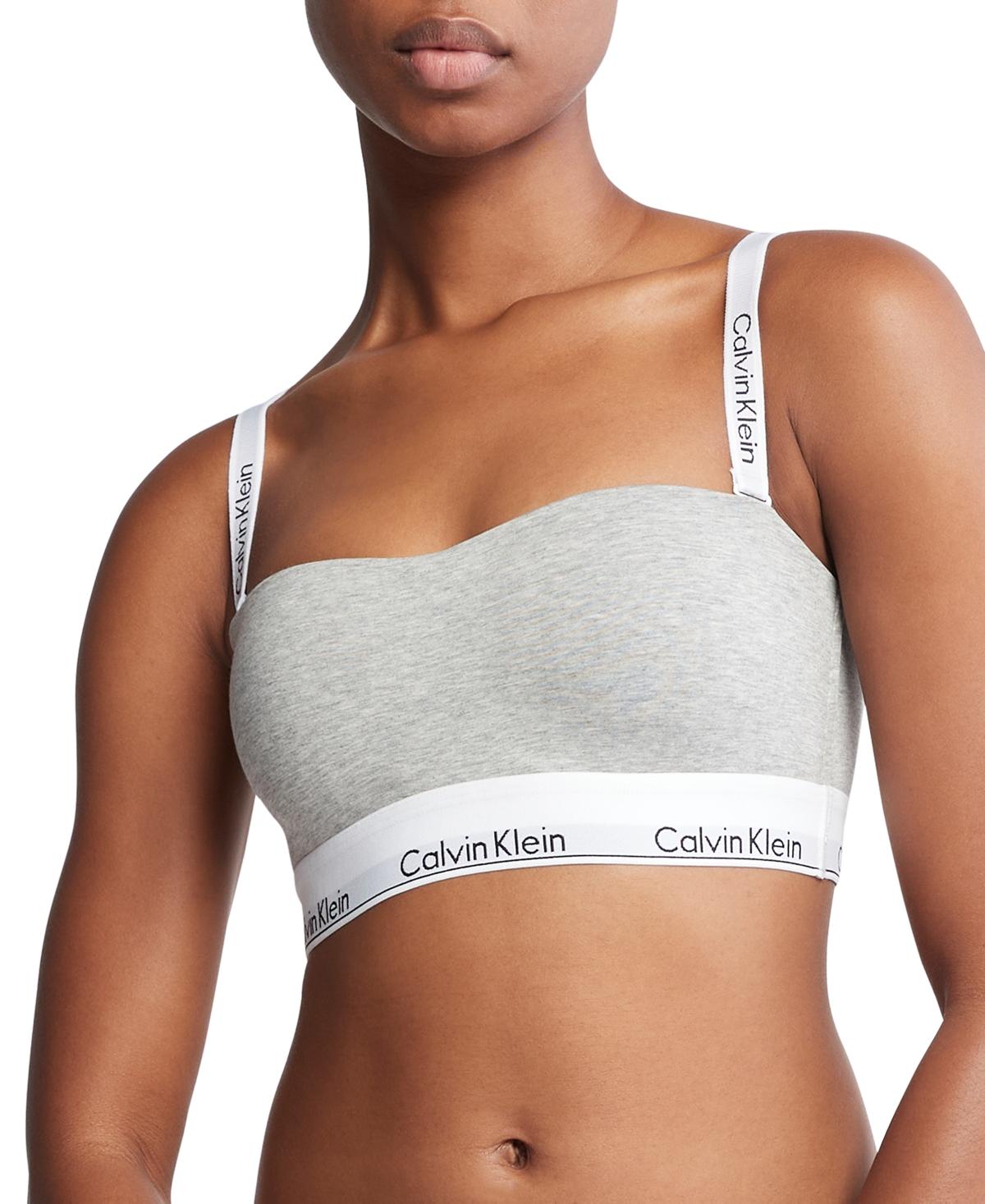 Calvin Klein Modern Cotton Lightly Lined Bandeau Bra Qf7628 in White