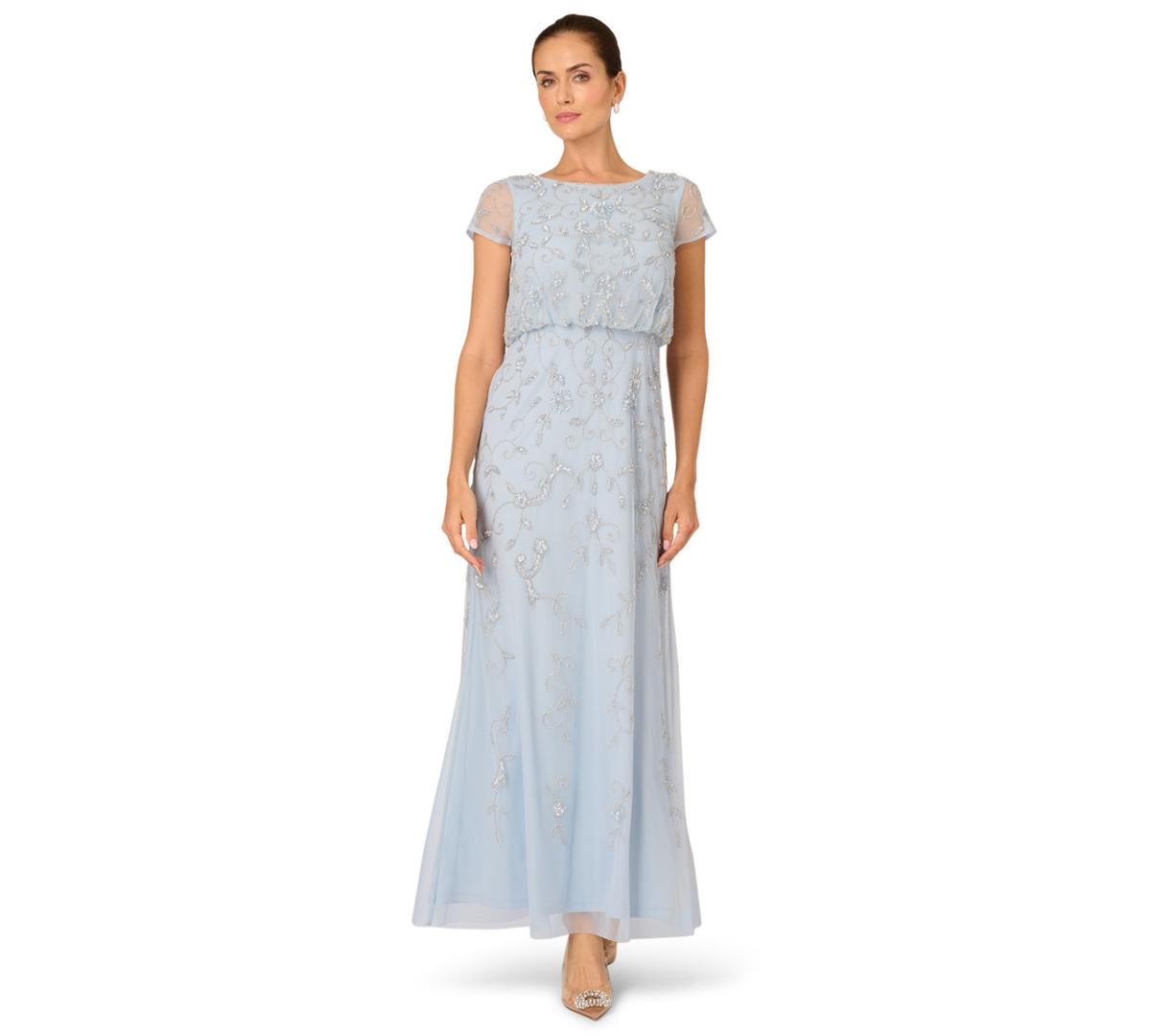 princess polly baby blue dress Art Deco Shoulder Gown