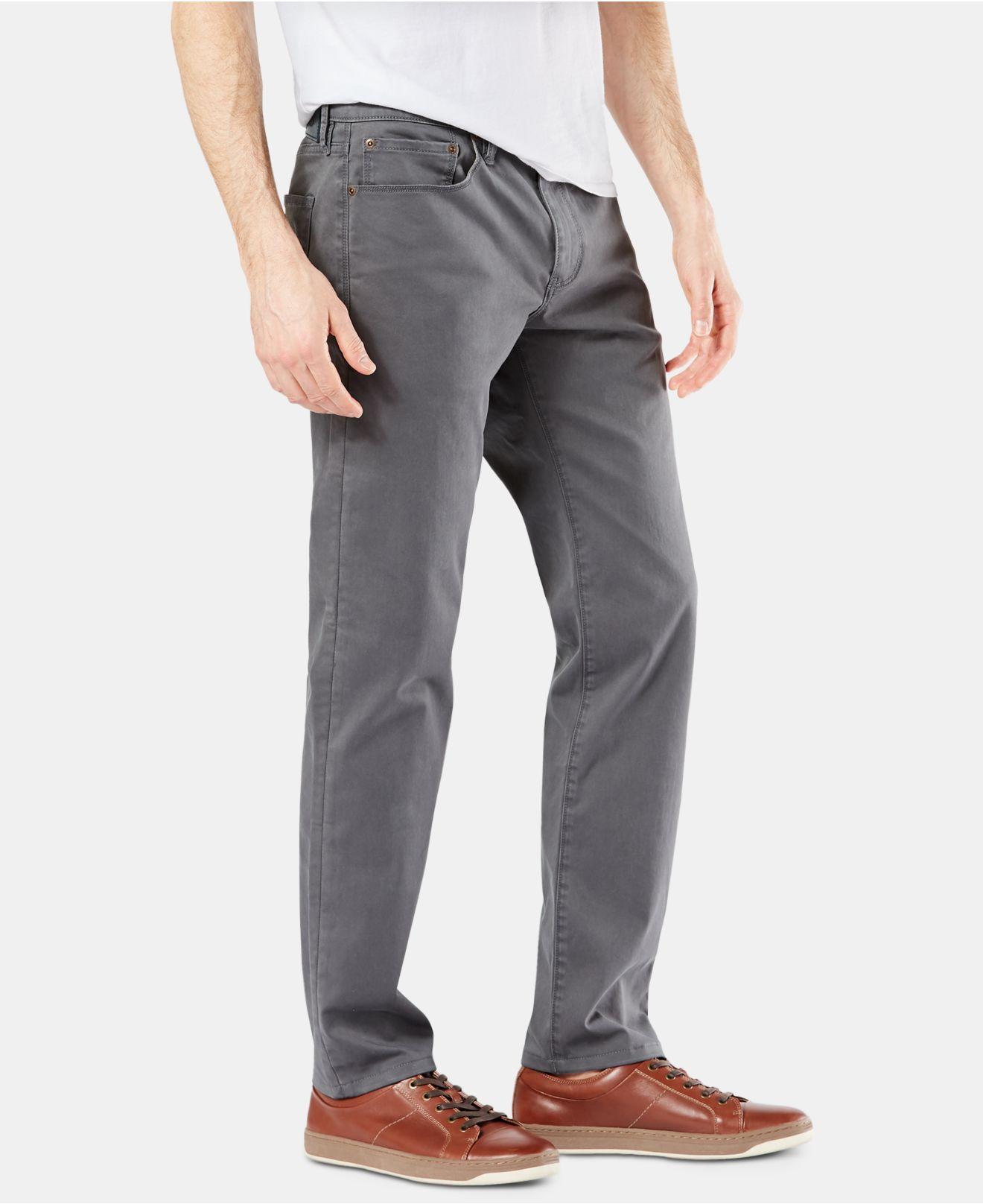Dockers Supreme Flex Slim Fit Pants, Created For Macy's in Gray for Men |