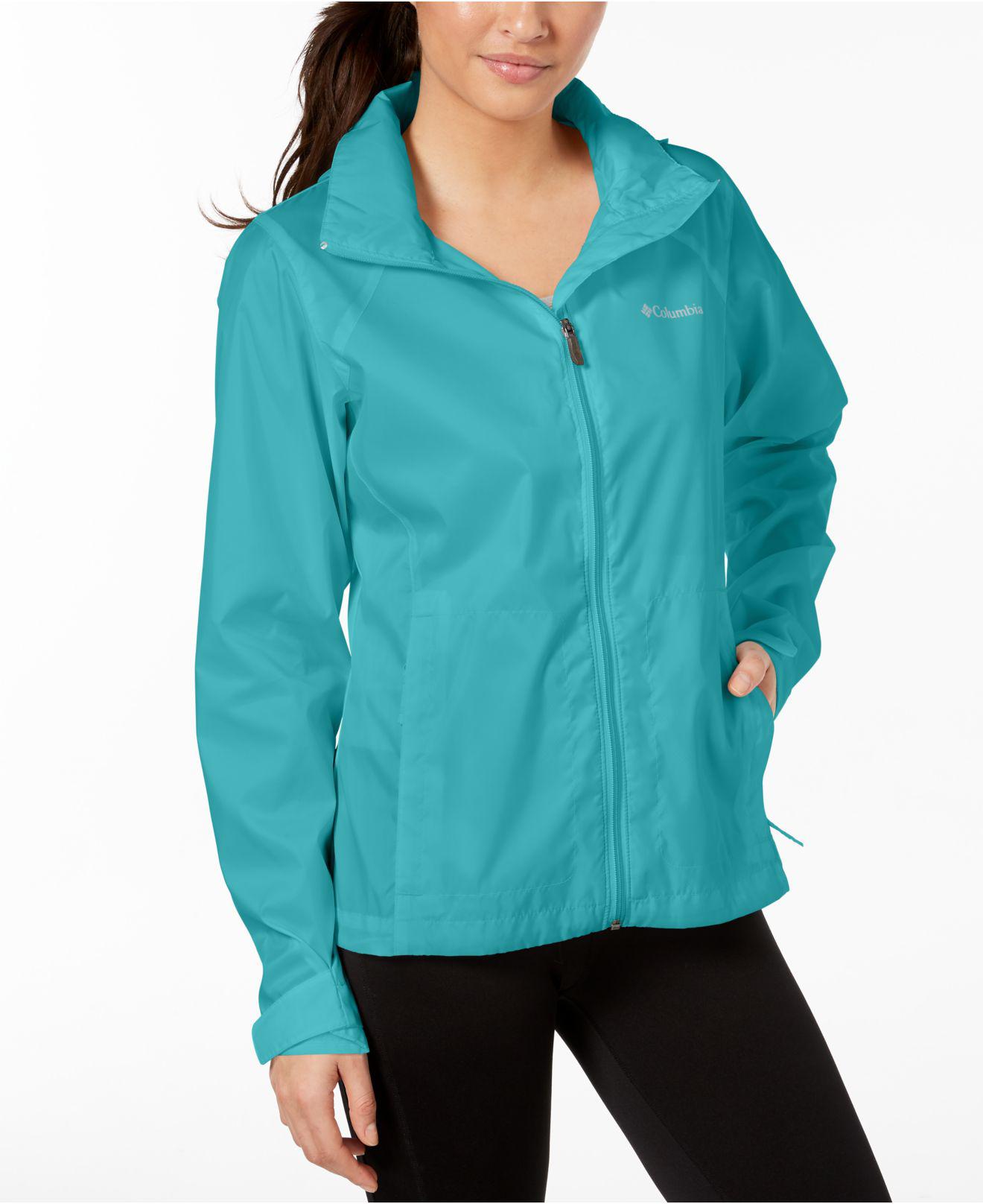 Columbia Synthetic Switchback Waterproof Packable Rain Jacket in Blue
