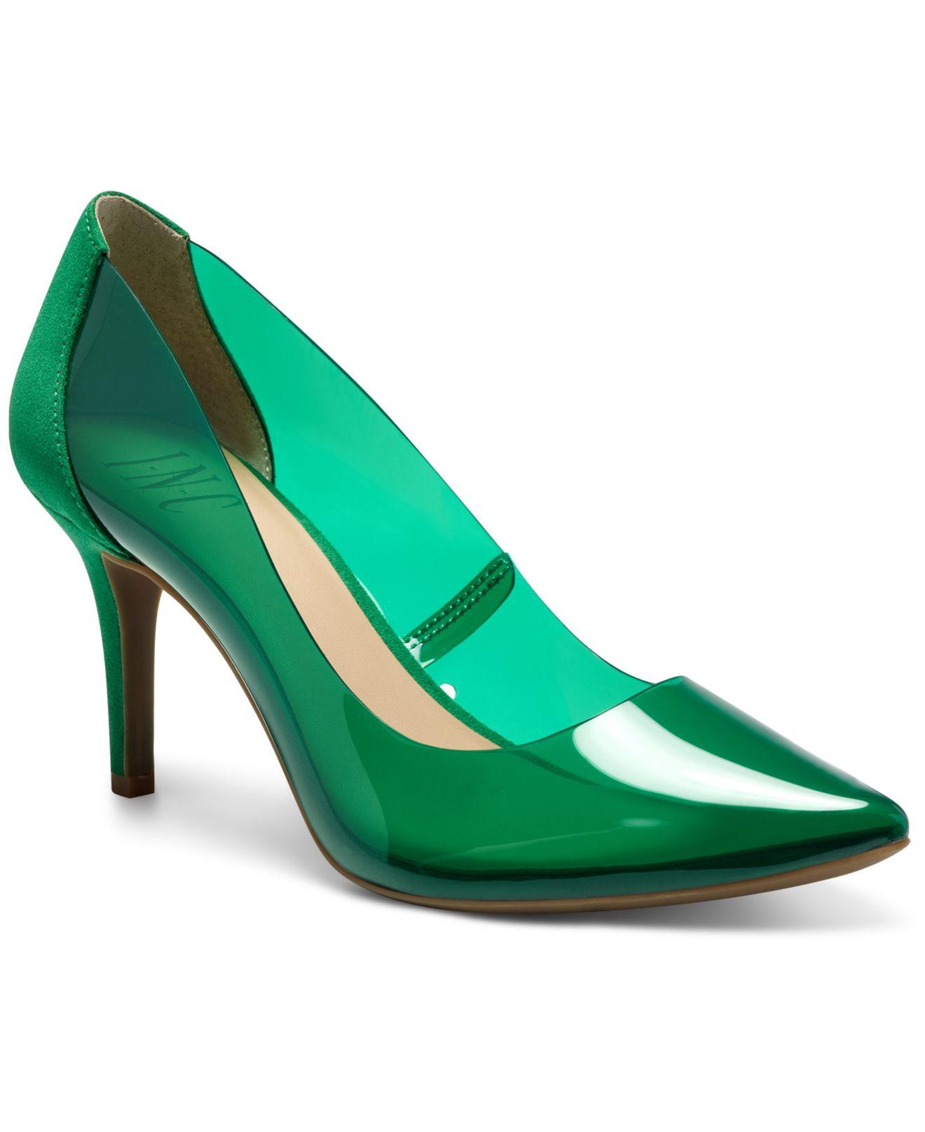 INC International Concepts Suede Zitah Pointed Pumps, Created For Macy's in Green