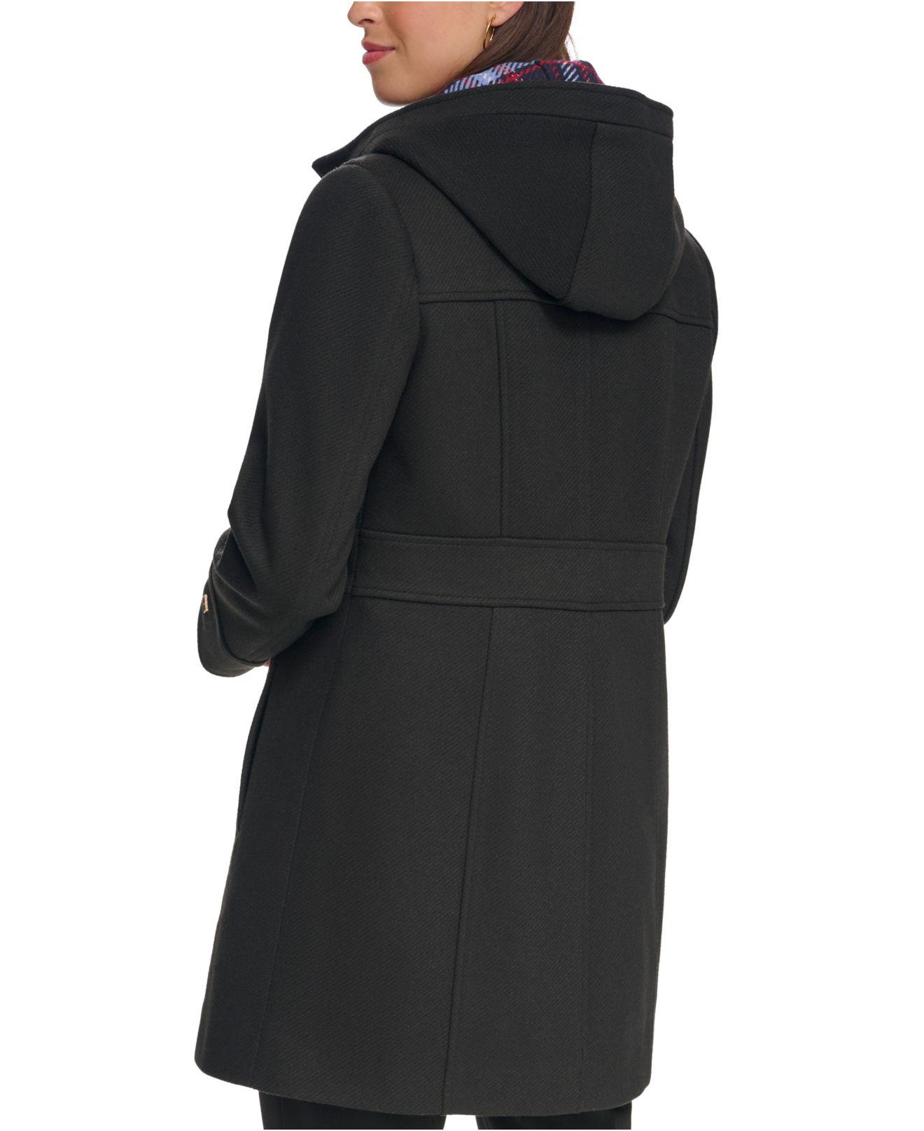 Tommy Hilfiger Hooded Toggle Walker Coat, Created For Macy's in Black | Lyst