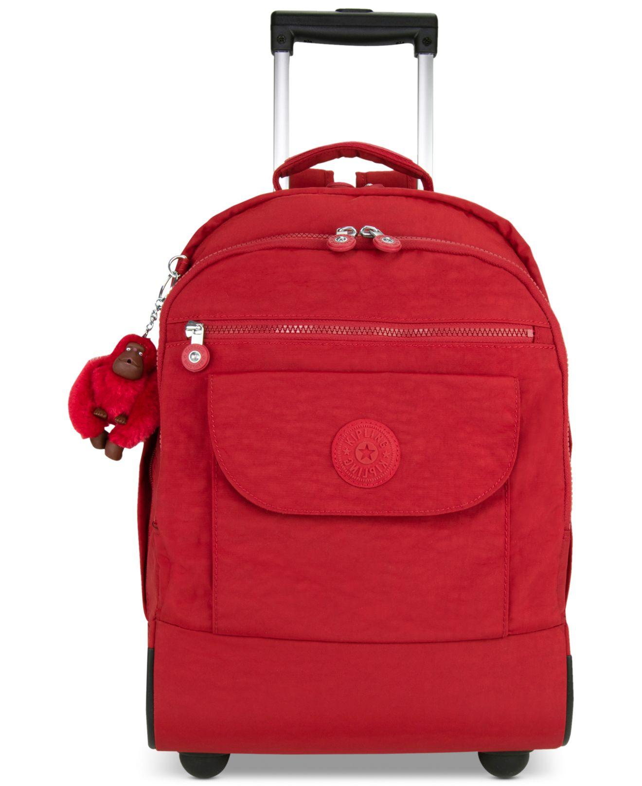 Kipling Synthetic Sanaa Large Rolling Backpack in Cherry t/Silver (Red