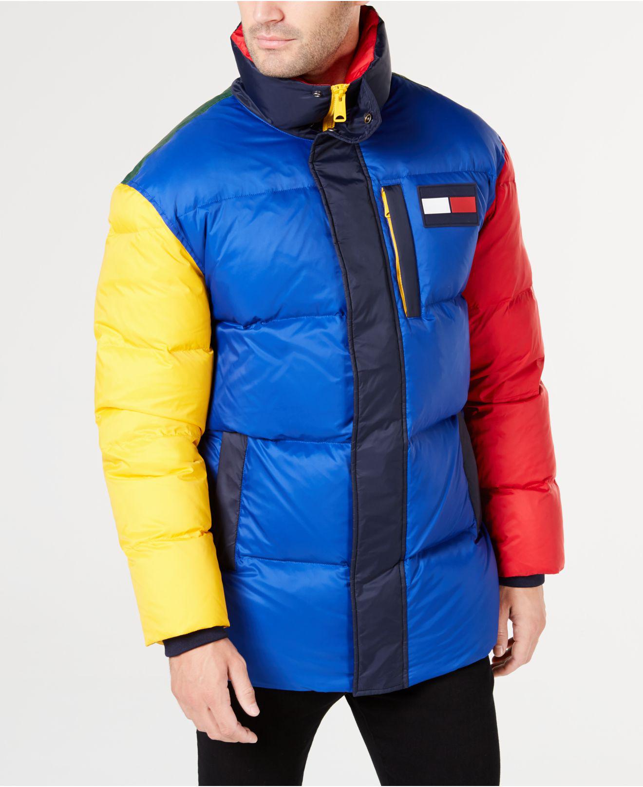 tommy hilfiger women's color block puffer jacket