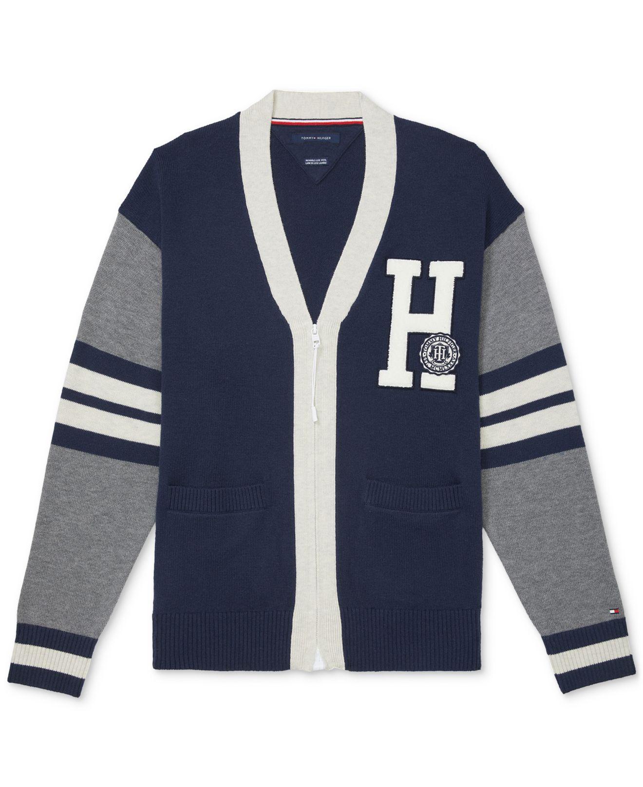 Tommy Hilfiger Adaptive Mike Varsity Cardigan in Blue for Men | Lyst