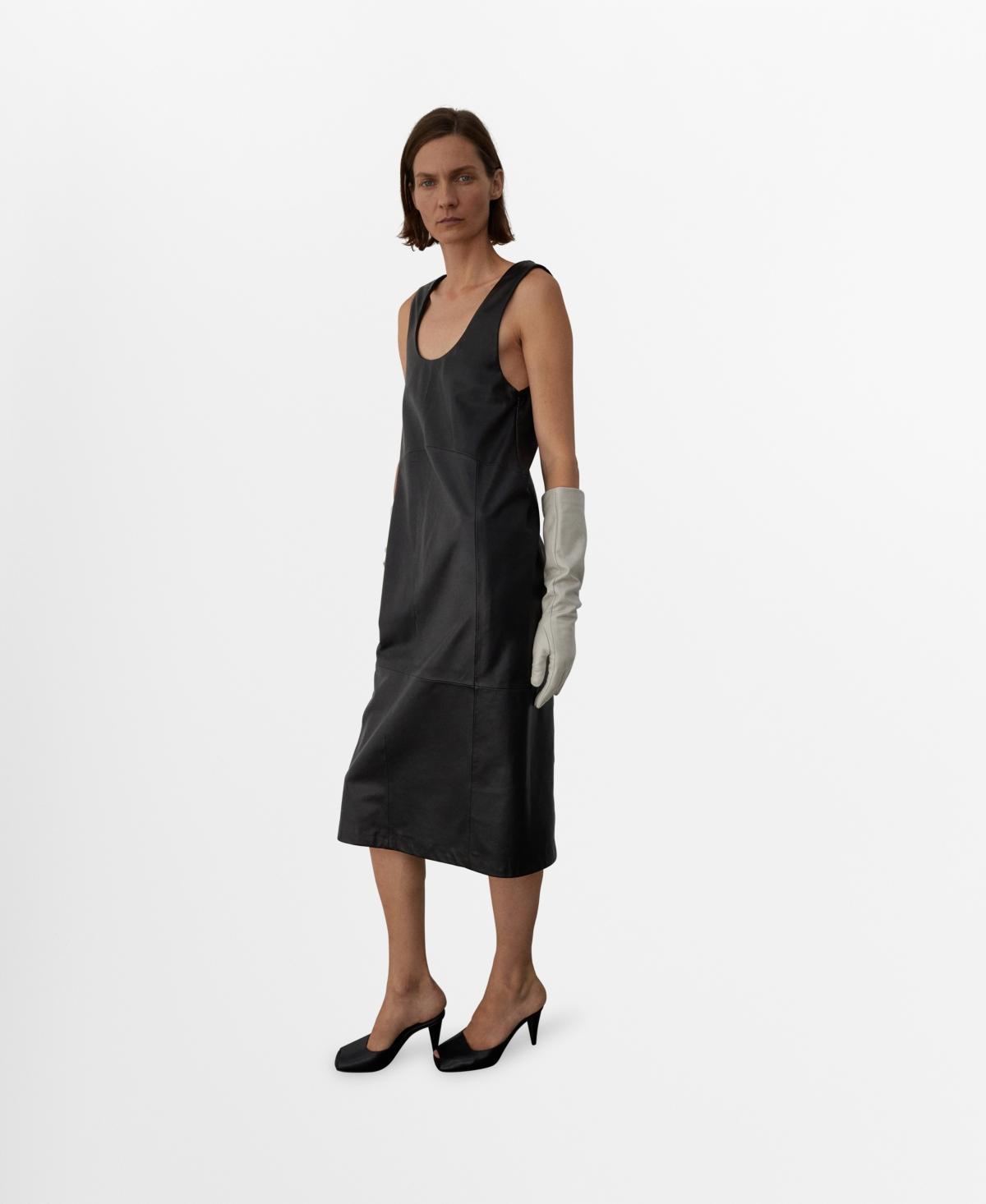 chinese dress ladies Mango Women's 3/4 Sleeve Faux Leather Dress Black, black : Amazon.de:  Fashion