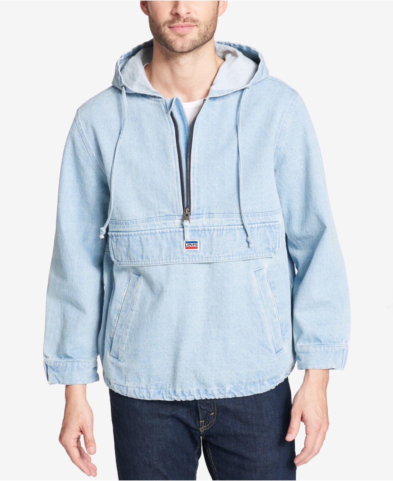 Levi's Denim Pullover Hoodie in Blue 