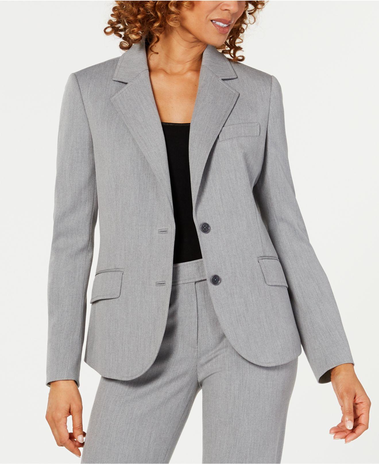 Anne Klein Synthetic Twobutton Blazer in Heather Grey (Gray) Lyst