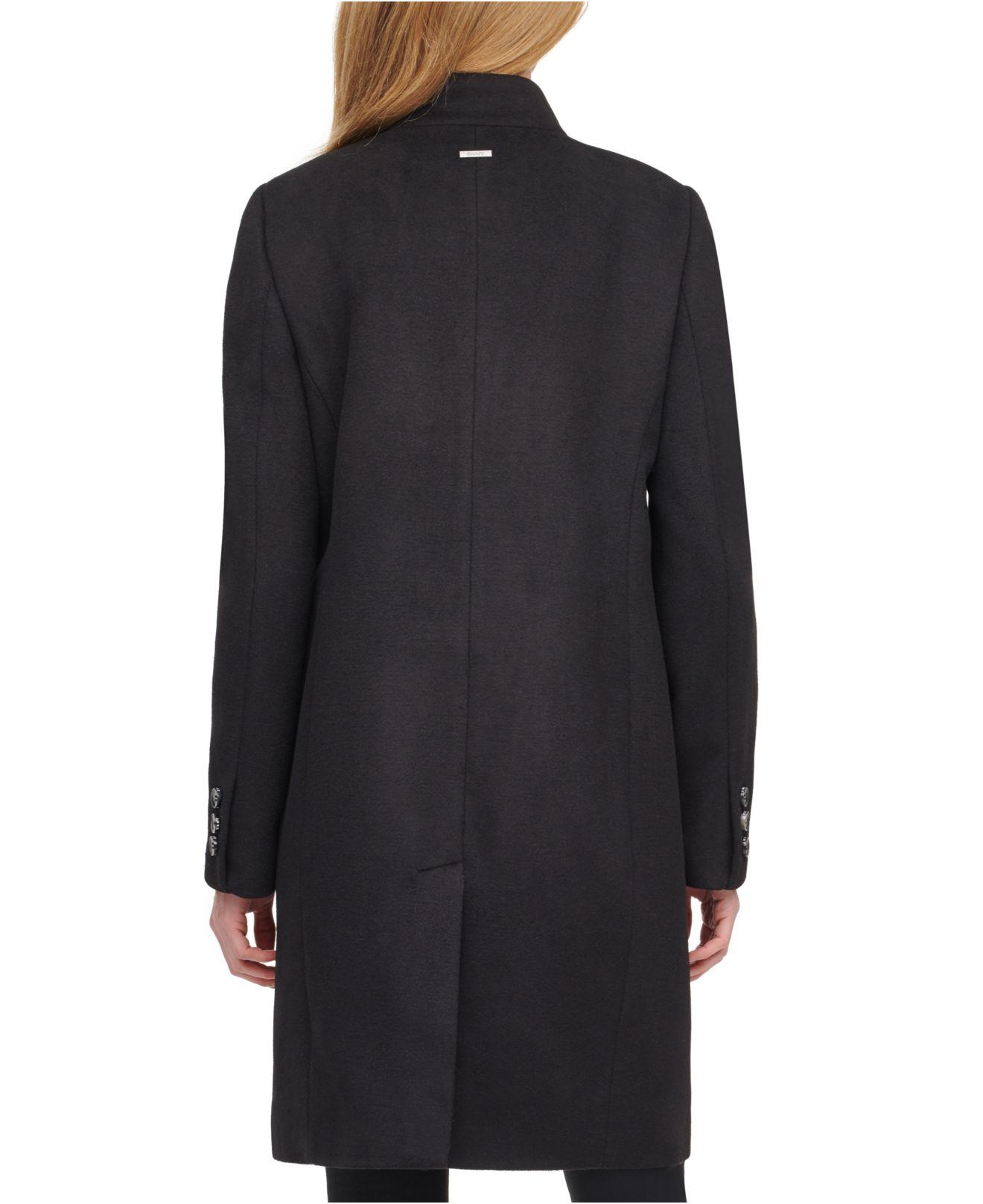dkny single breasted walker coat