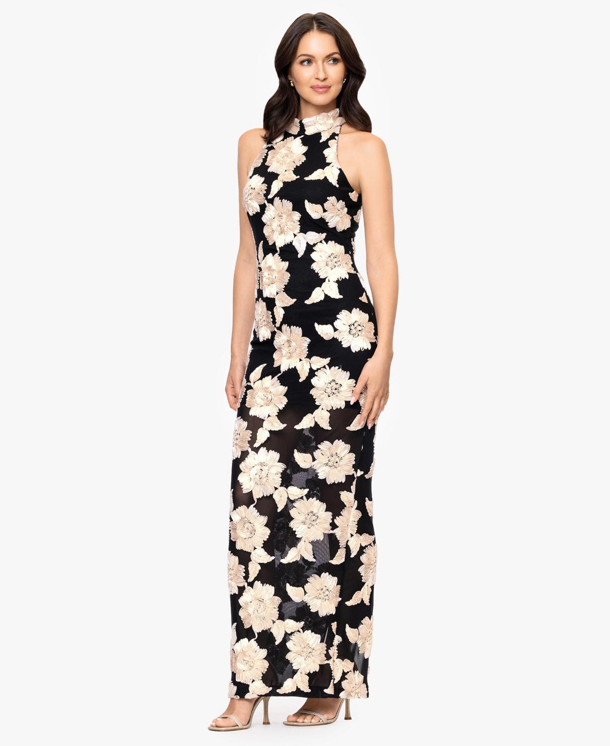 Betsy & Adam Floral Soutache Embroidered Dress in White | Lyst