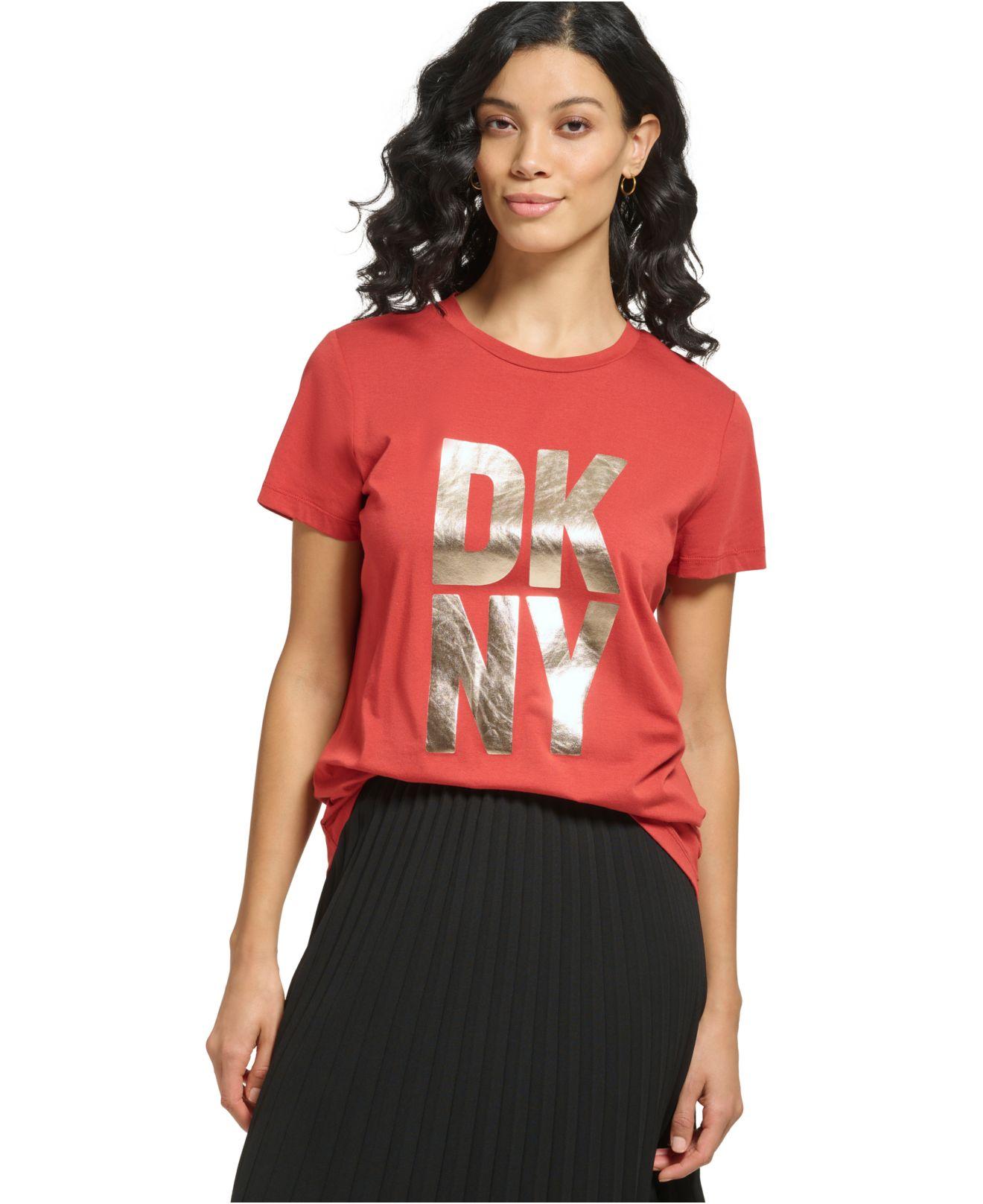 Dkny Sport Logo Summer Top T-Shirt Women's Crew Neck Short Sleeves