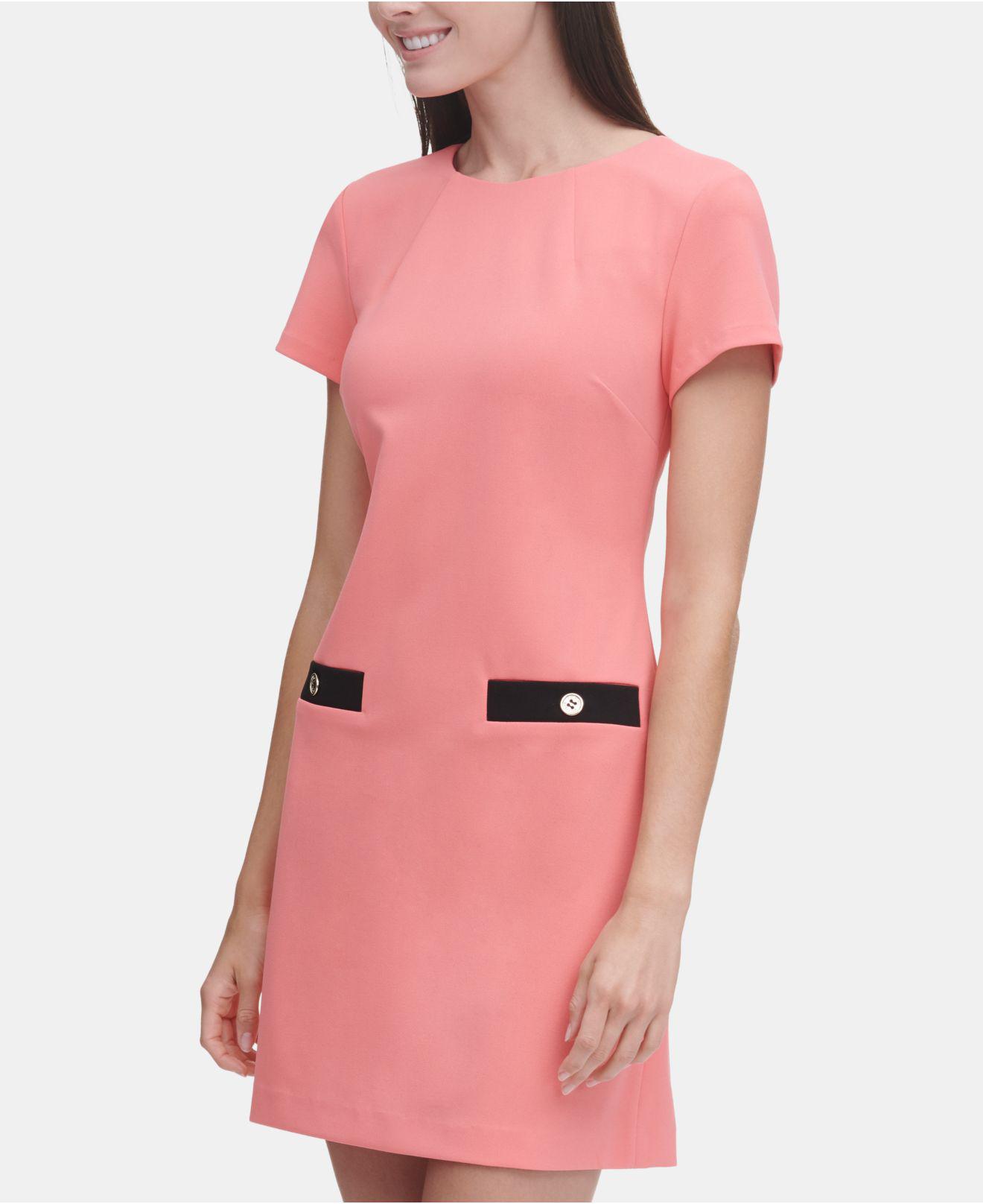 tommy hilfiger faux pocket shift dress