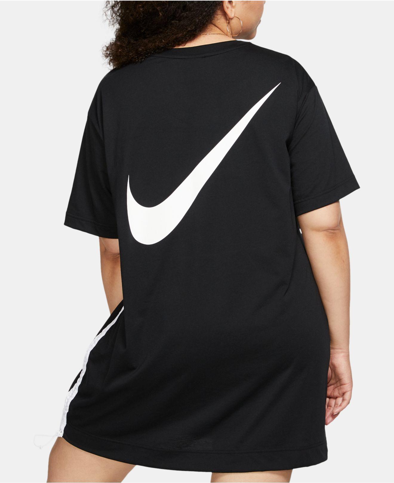 Nike Synthetic Plus Size Logo T-shirt Dress in Black/White (Black) | Lyst