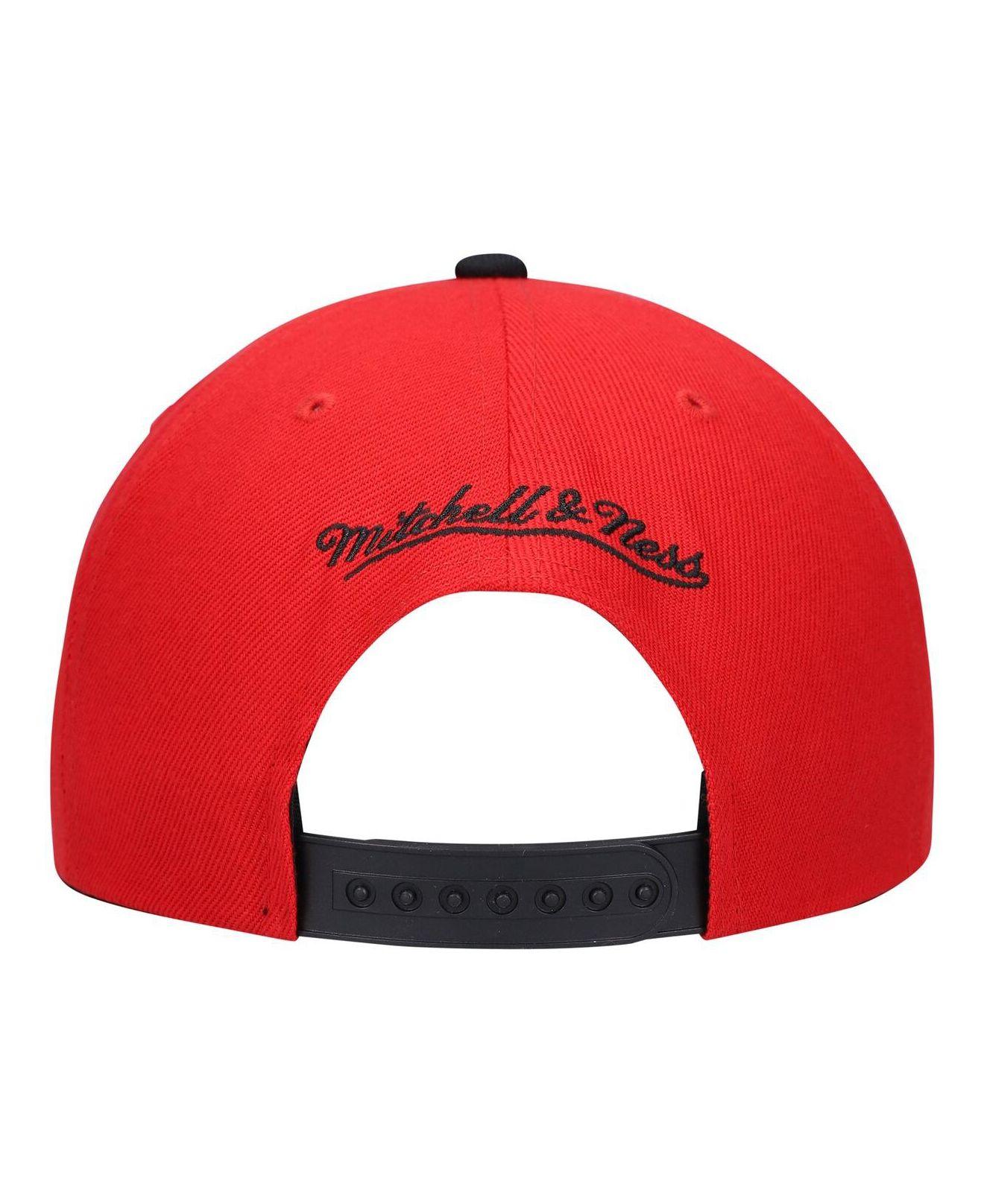 Men's Mitchell & Ness Blue/Red New Jersey Nets Hardwood Classics Core Side  Snapback Hat