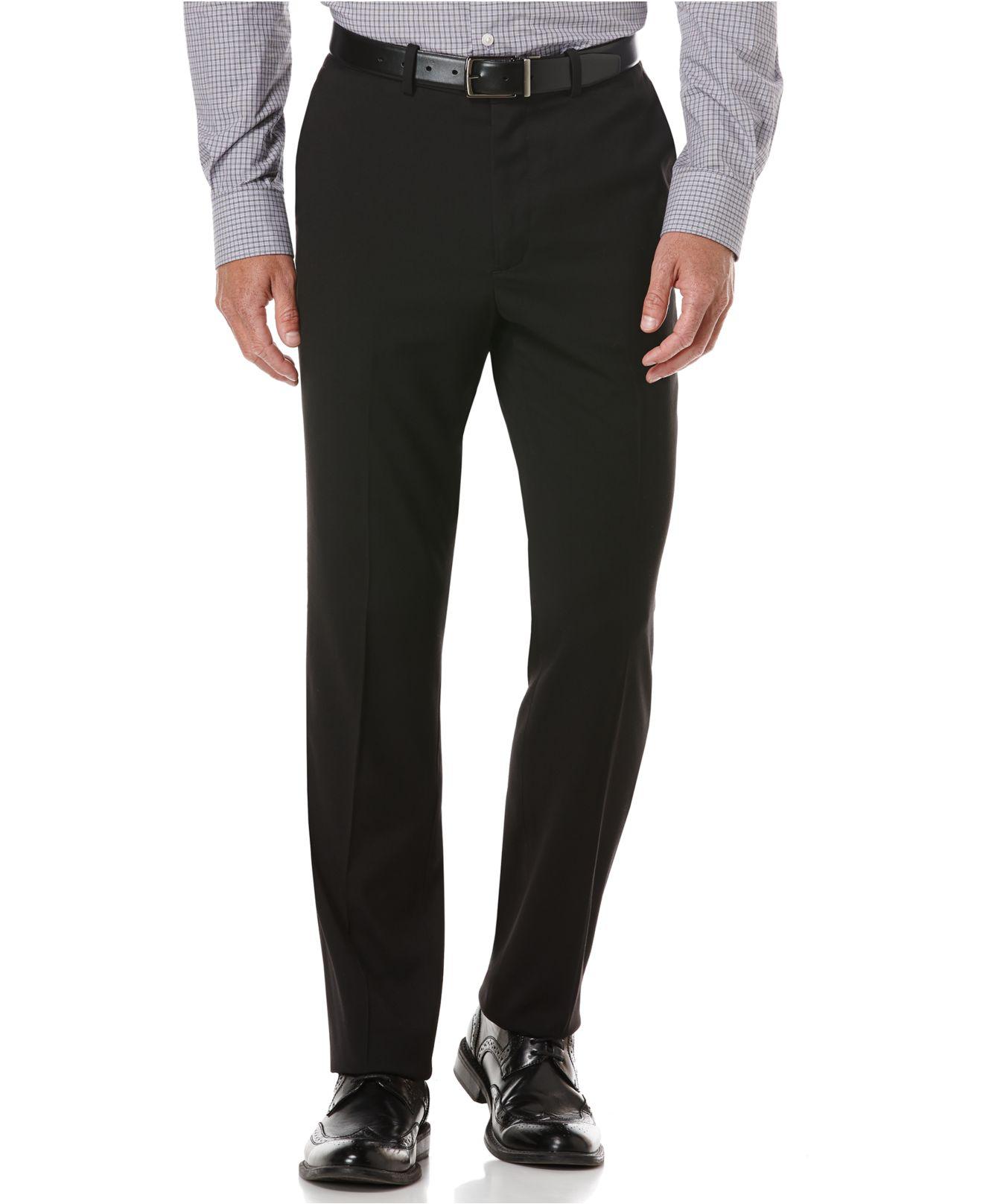 Perry Ellis Synthetic Slim Fit Pants in Black for Men - Lyst