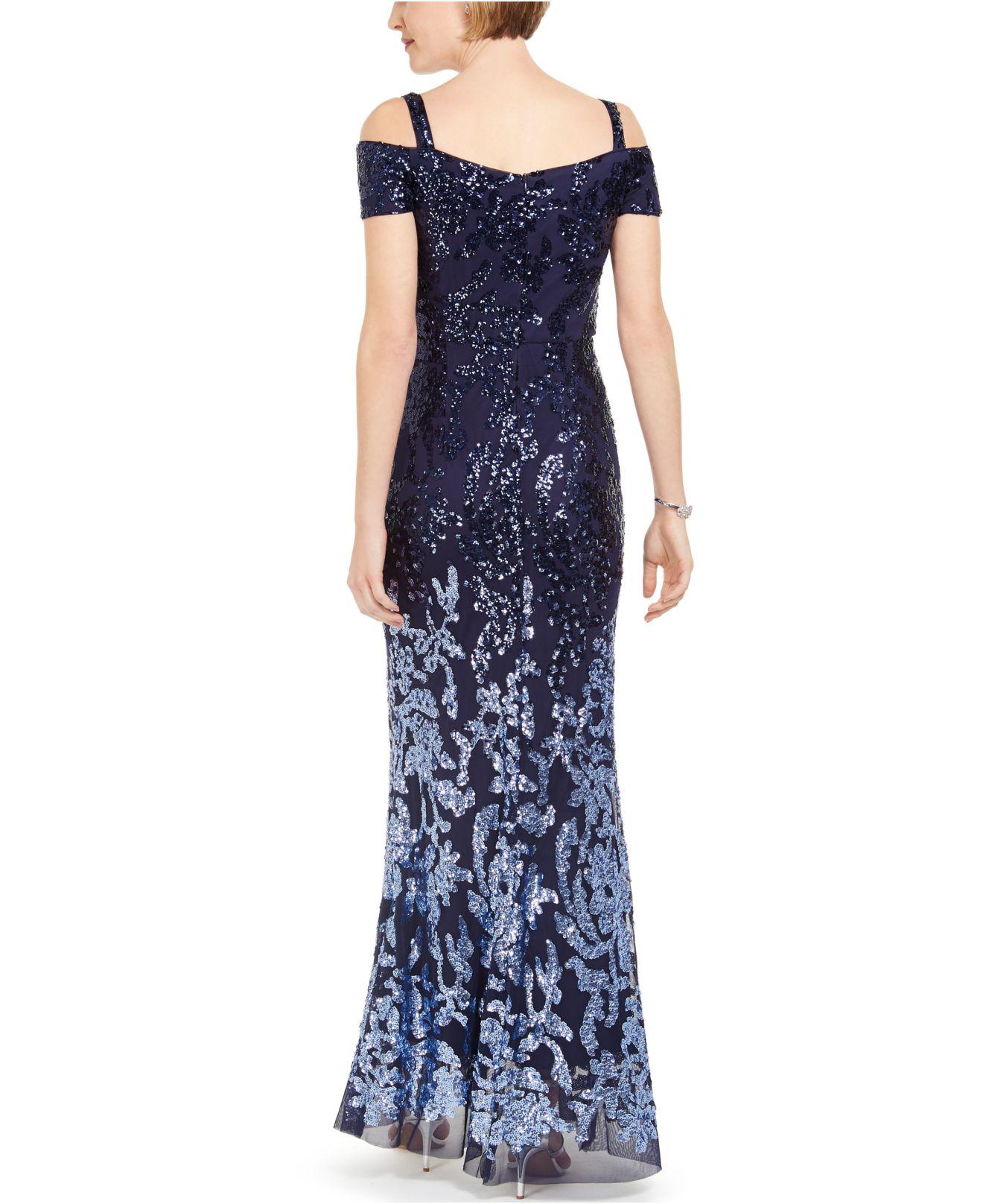 r and m richards cold shoulder gown
