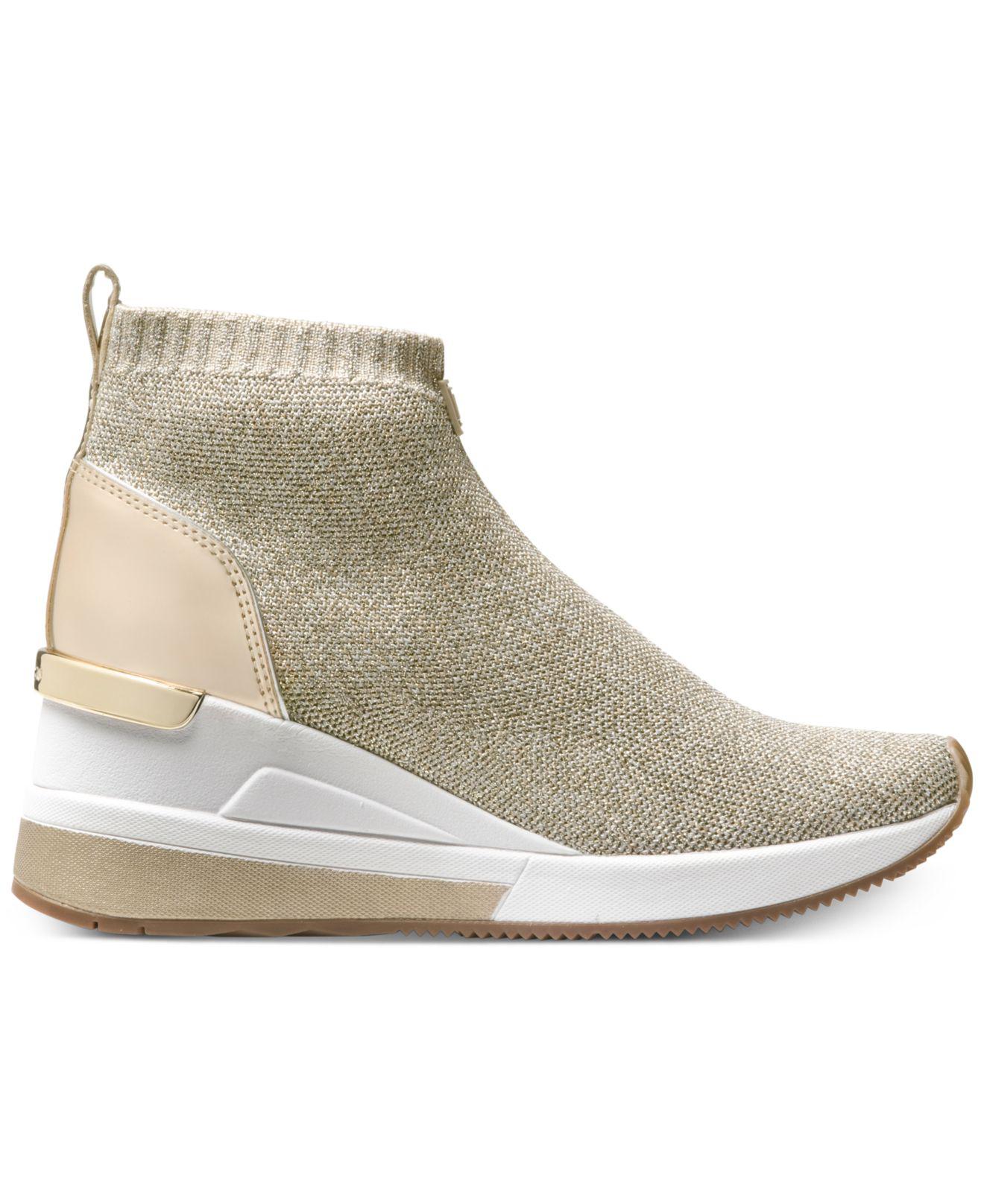 Michael Kors Michael Skyler Sneaker Booties in Metallic | Lyst Canada