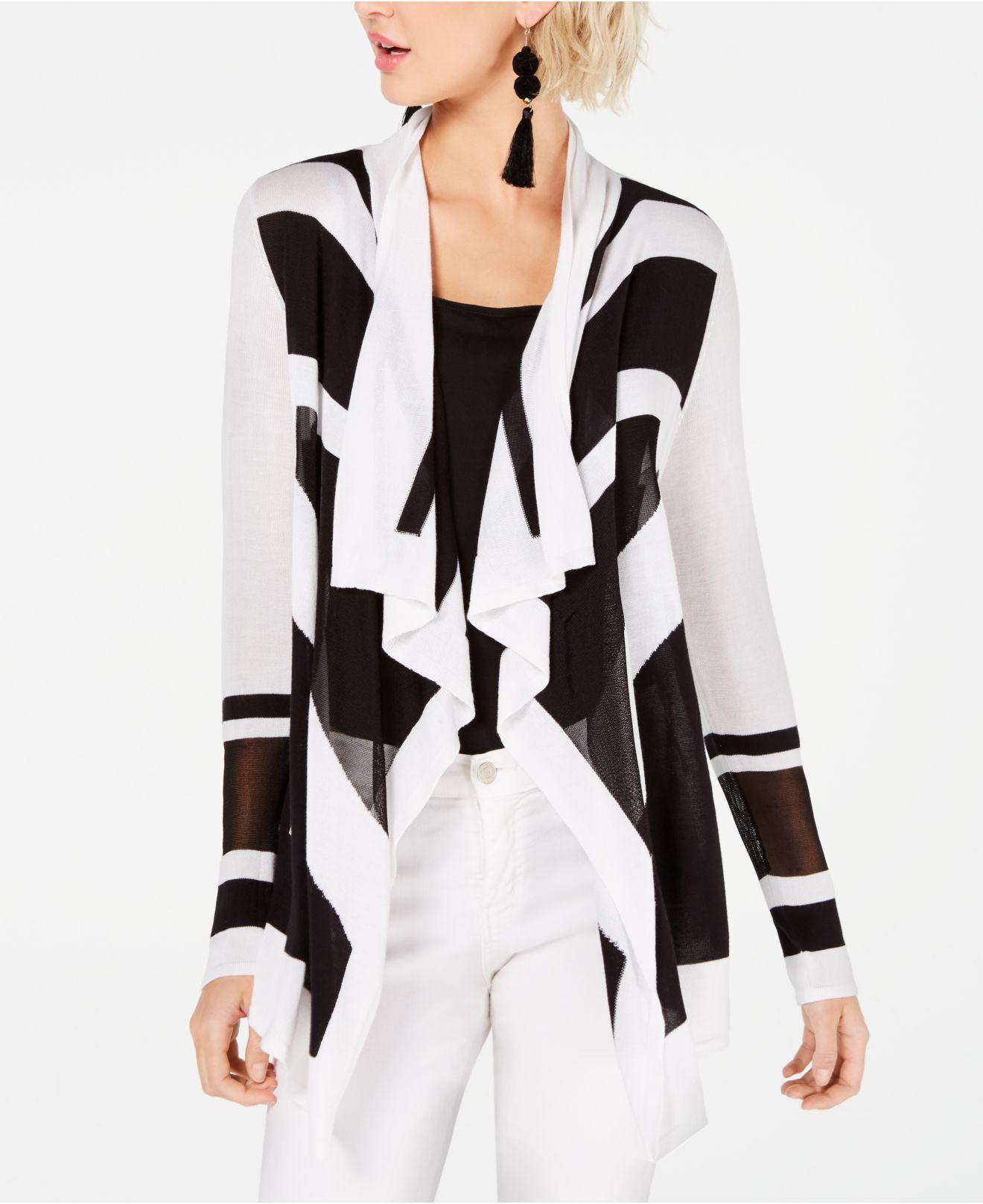 macy's black cardigan womens