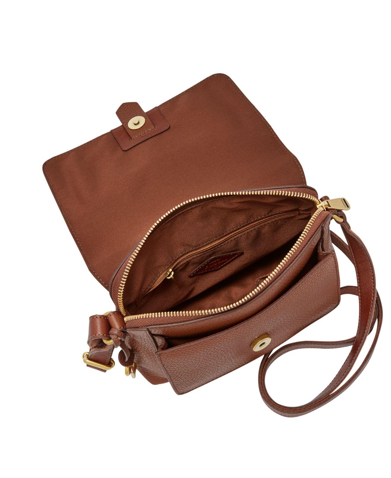 Fossil Ladies Kinley Small Leather Crossbody Bag - Brown | NAR Media Kit