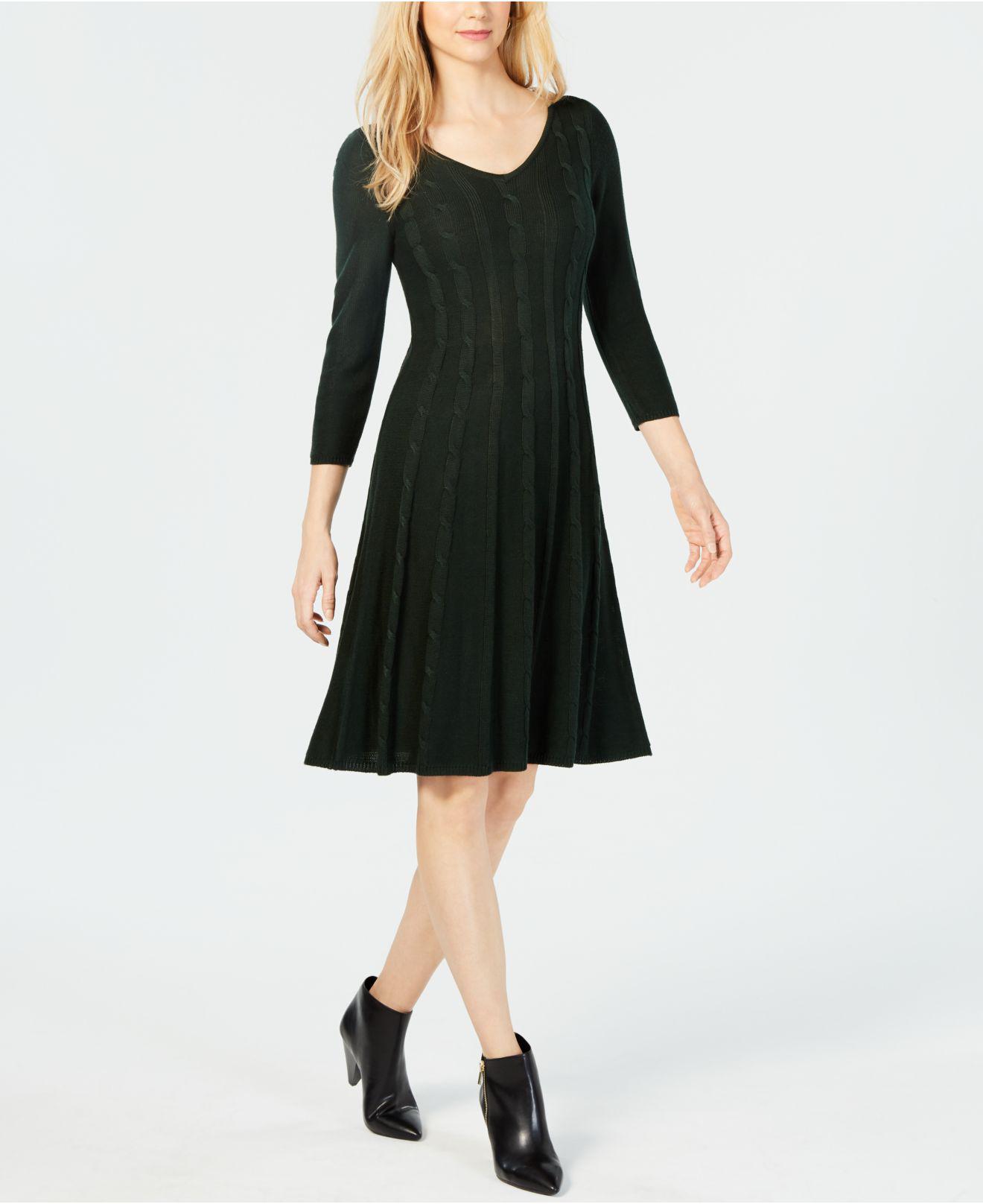 nine west cable knit sweater dress