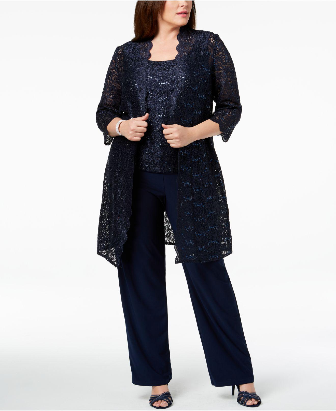 sequin pant suit plus size