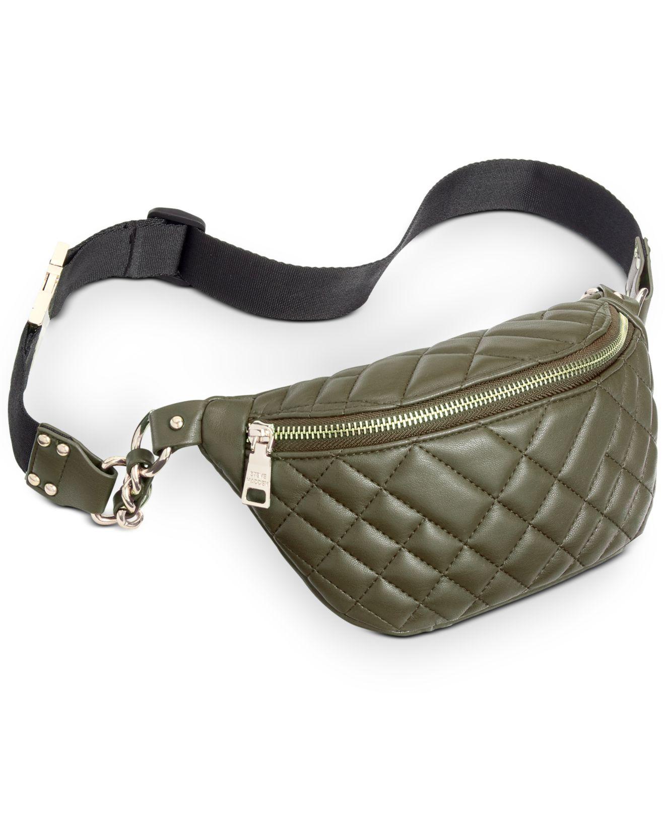steve madden quilted weekender bag olive