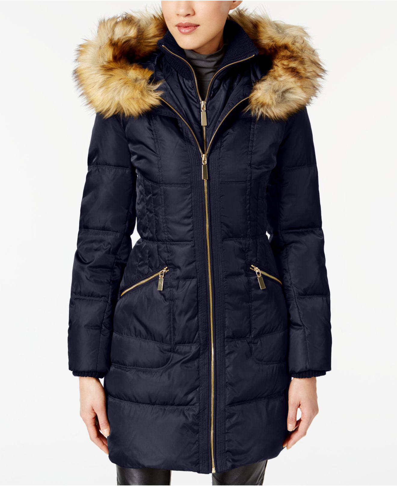 vince camuto hooded puffer coat