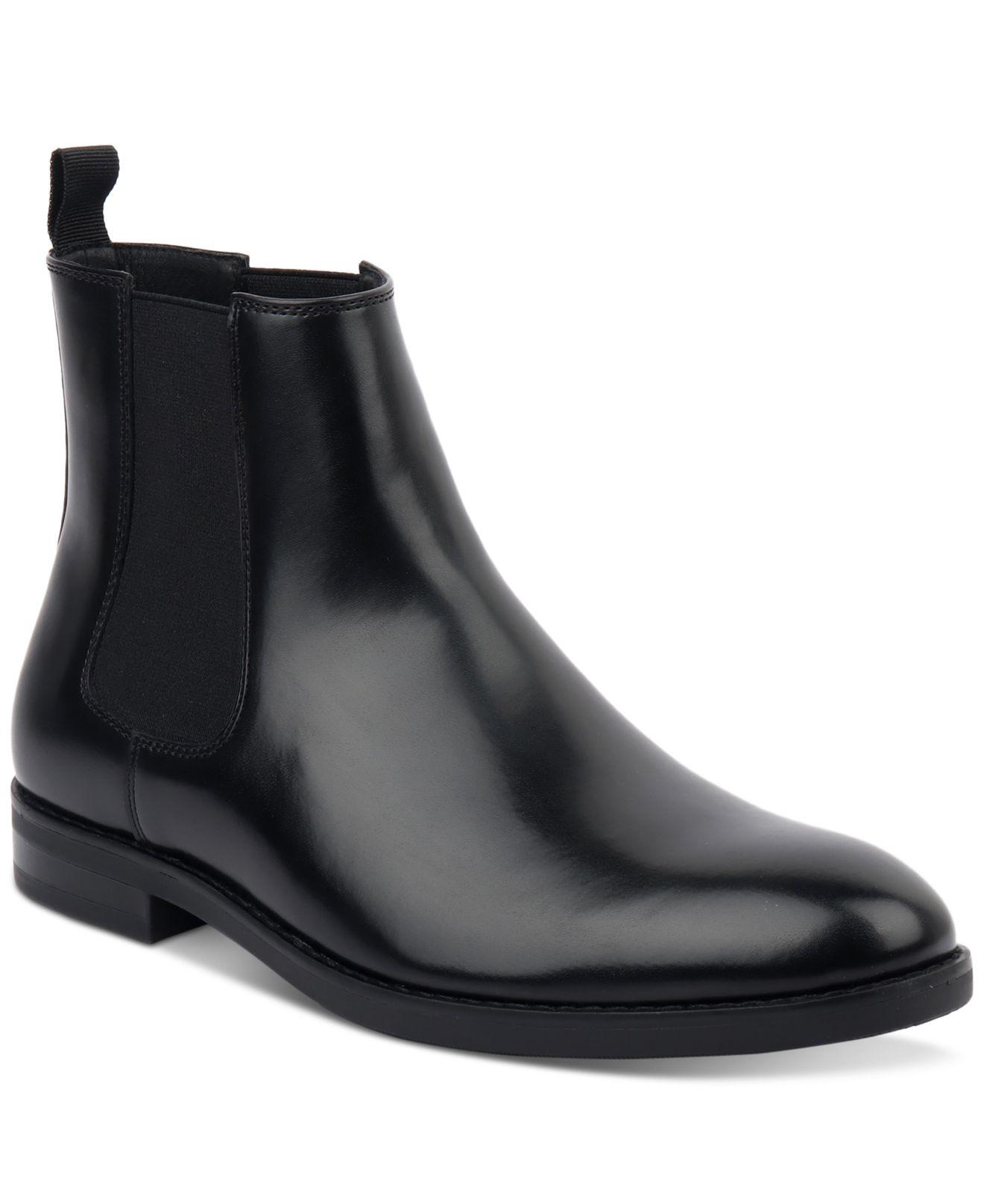 Alfani Faux-leather Pull-on Chelsea Boots, Created For Macy's in Black ...
