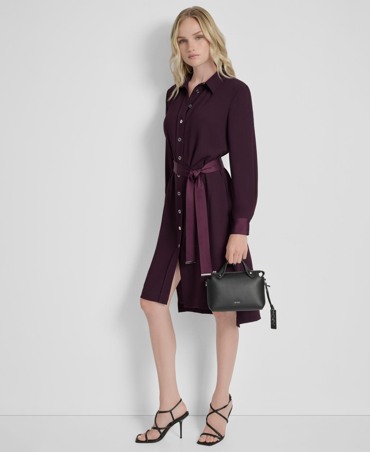 chinese dress ladies Dkny Women's Zipper Shirt Dress in Cappuccino main image 0