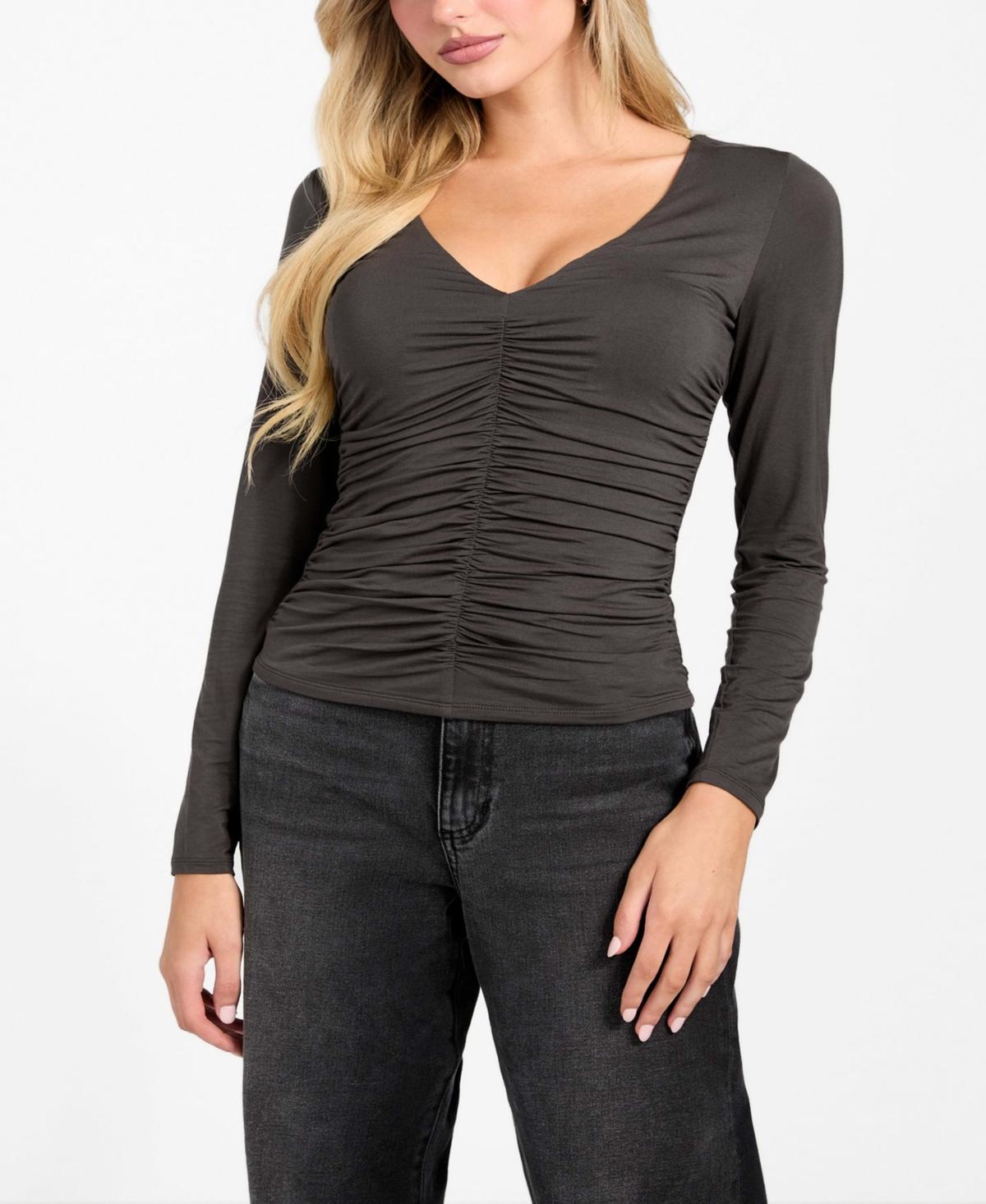 V Neck Guess Women's Long Sleeve Tops GUESS Women's Kyla