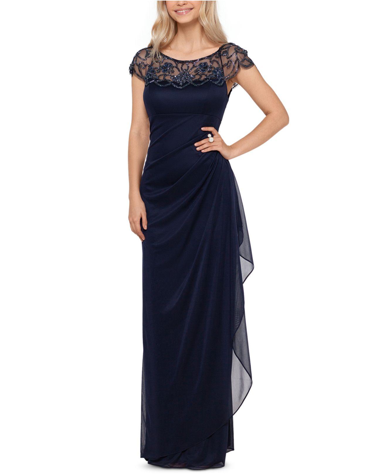 blue navy gown