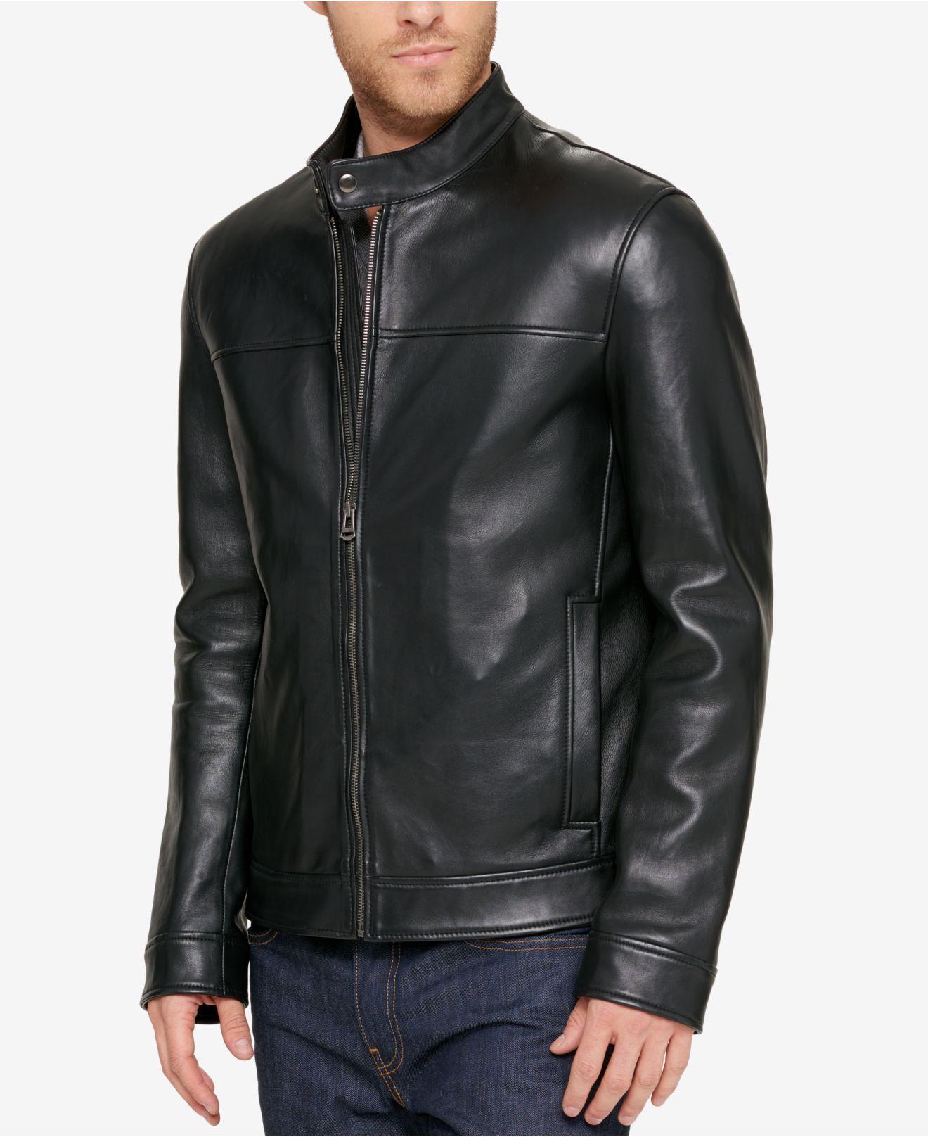 Cole Haan Men's Leather Moto Jacket With Removable Liner in Black for Men |  Lyst