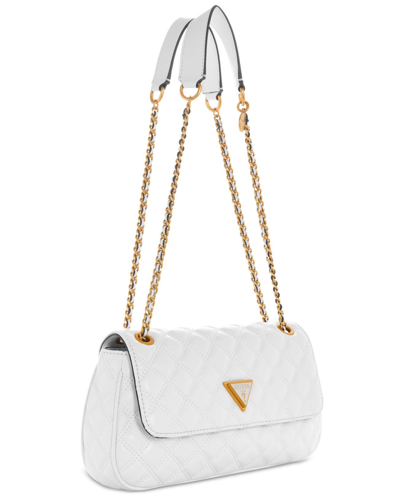 Guess Giully Top Zip Shoulder Bag White