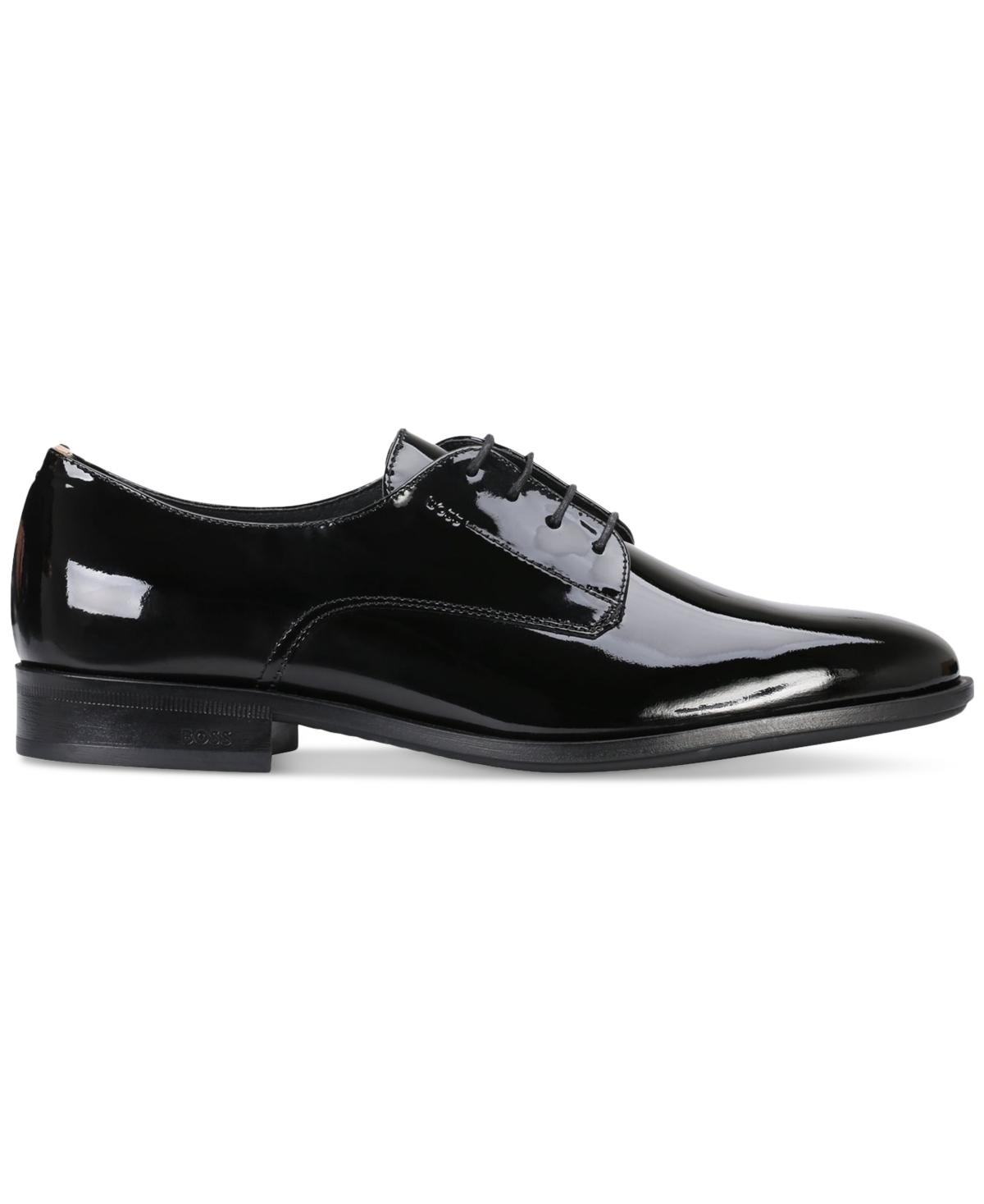 BOSS Colby Derby Patent Leather Dress Shoes in Black for Men Lyst