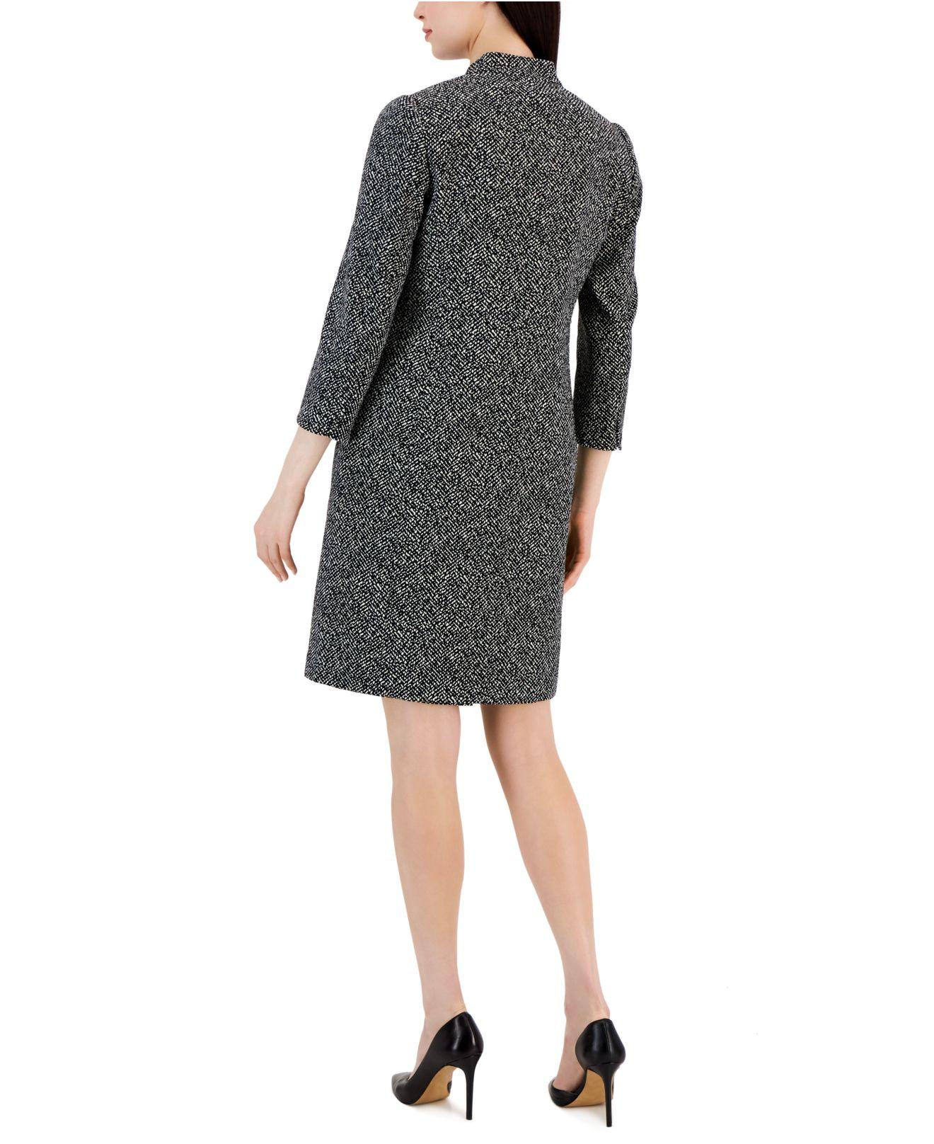 Anne Klein Audrey Hepburn Jacquard Topper Jacket in Black Lyst