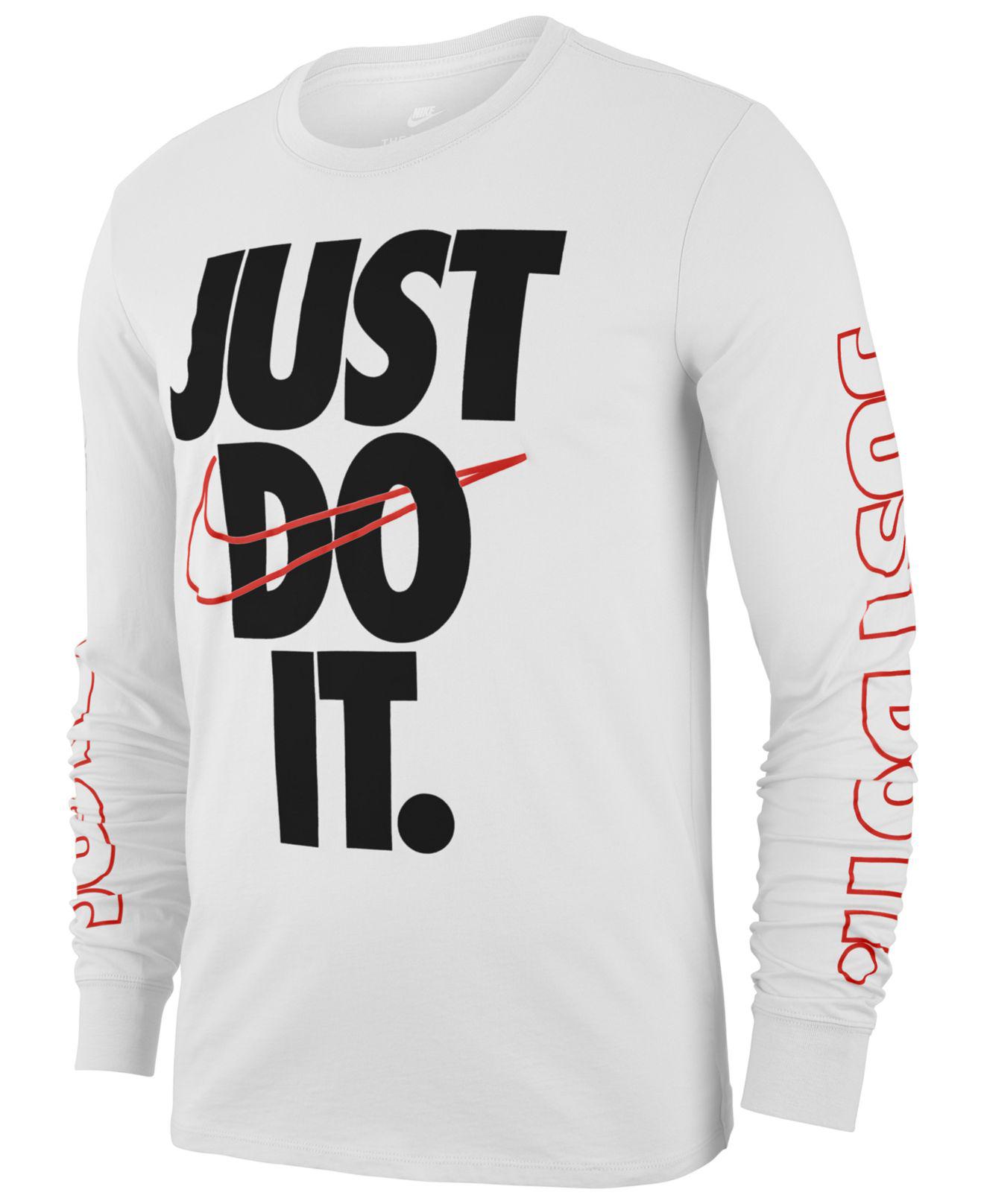 Prime marmeren Graag gedaan Nike Sportswear Just Do It Long-sleeve T-shirt in White for Men | Lyst