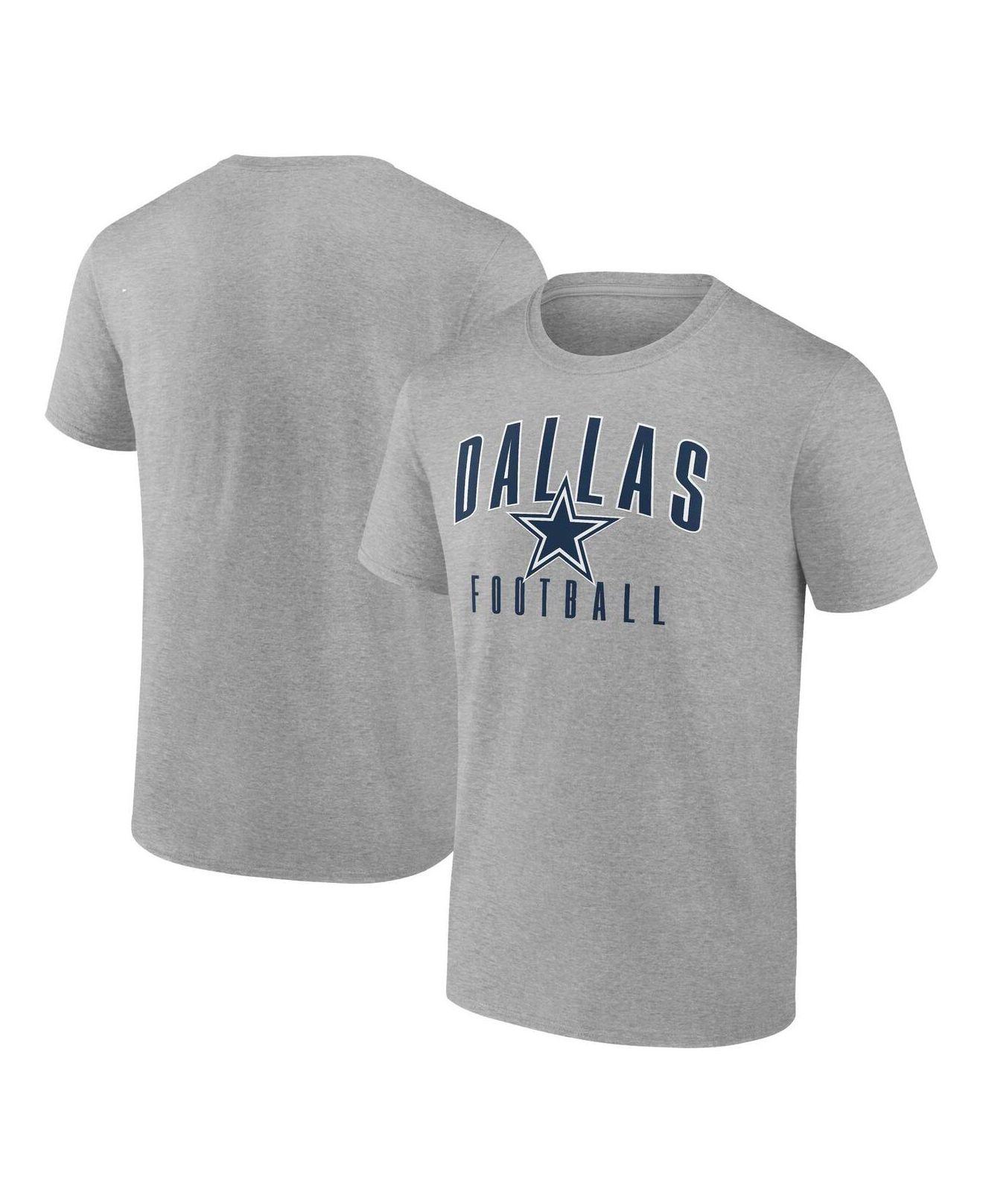 Men's Dallas Cowboys Fanatics Branded Heather Charcoal/Navy Long Sleeve T- Shirt & Cuffed Knit Hat Combo Set