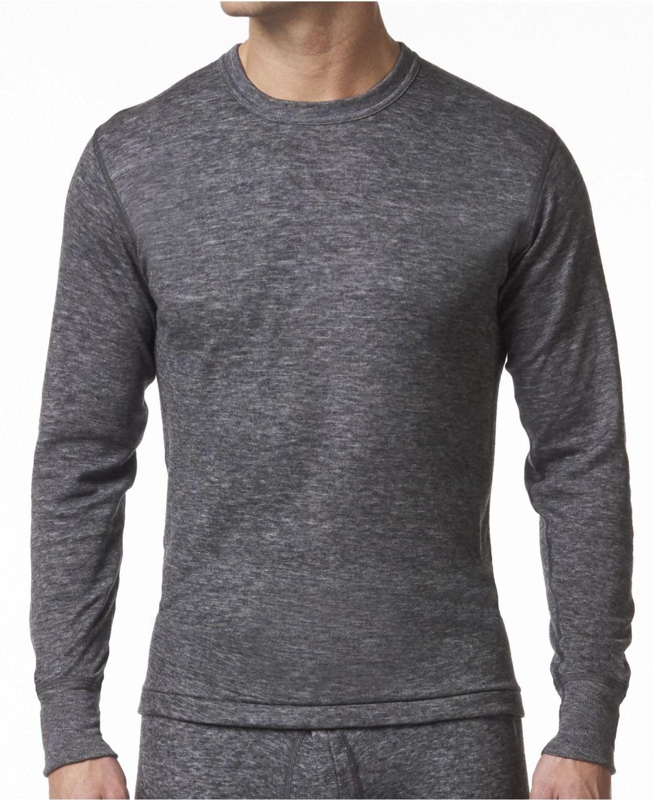 Stanfield's Synthetic Heather Crewneck Tee in Charcoal (Gray) for Men