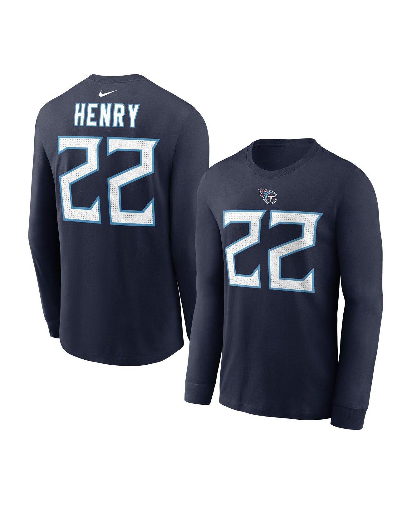 Nike Derrick Henry Navy Tennessee Titans Player Name And Number Long Sleeve  T-shirt in Blue for Men | Lyst