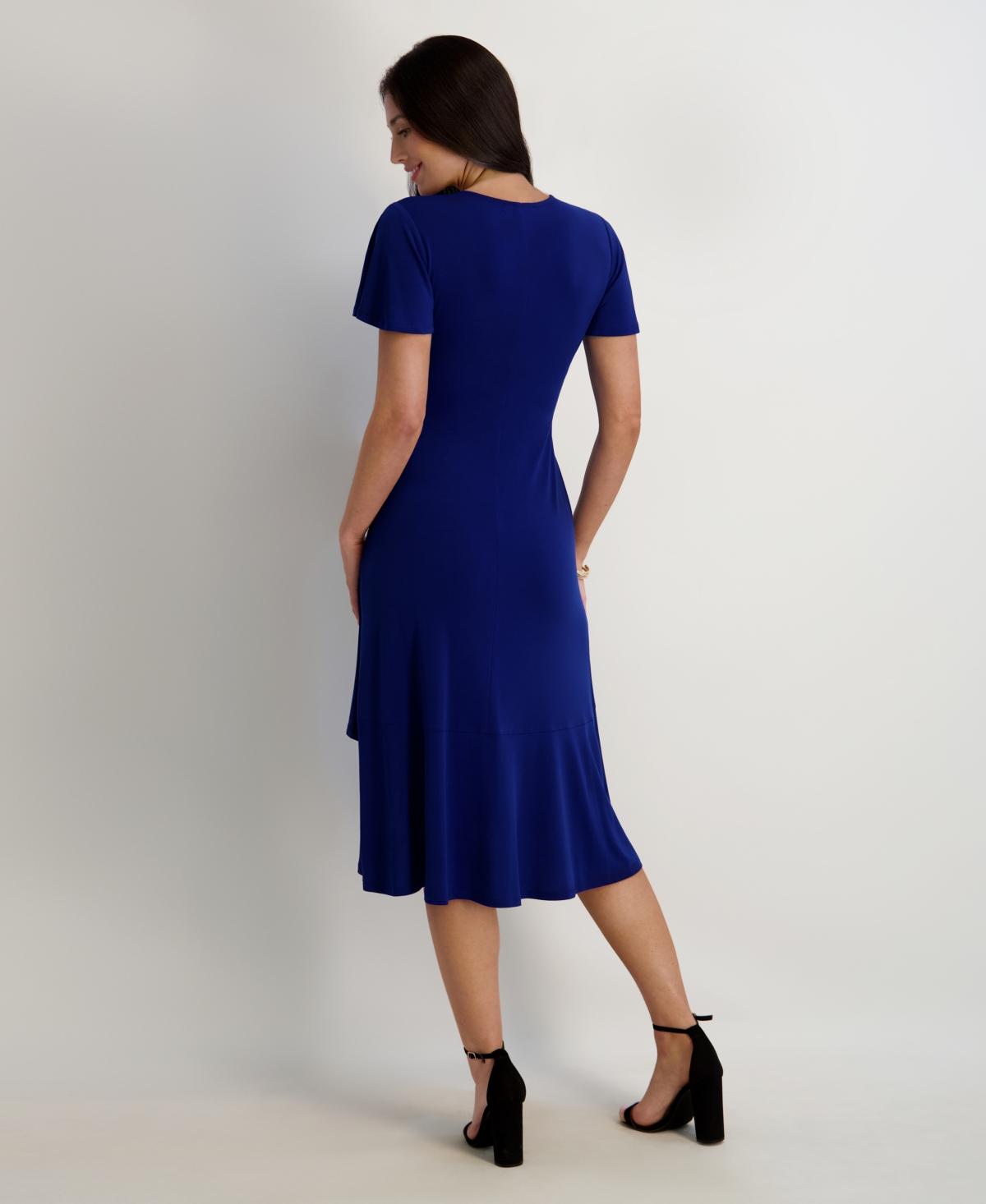 kensie flutter sleeve midi dress Kensie NEW Flutter Sleeve Midi Dress Sz XXL Black Ruffle Hem