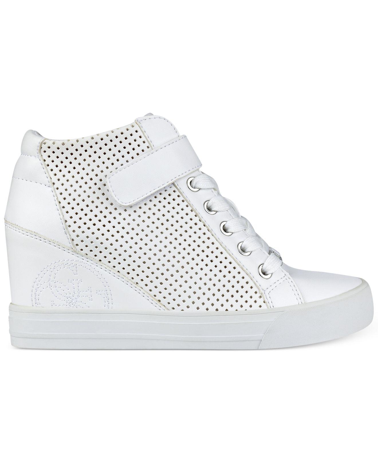 Guess White Wedge Sneakers Deals, SAVE 34% - kokteiliai.net