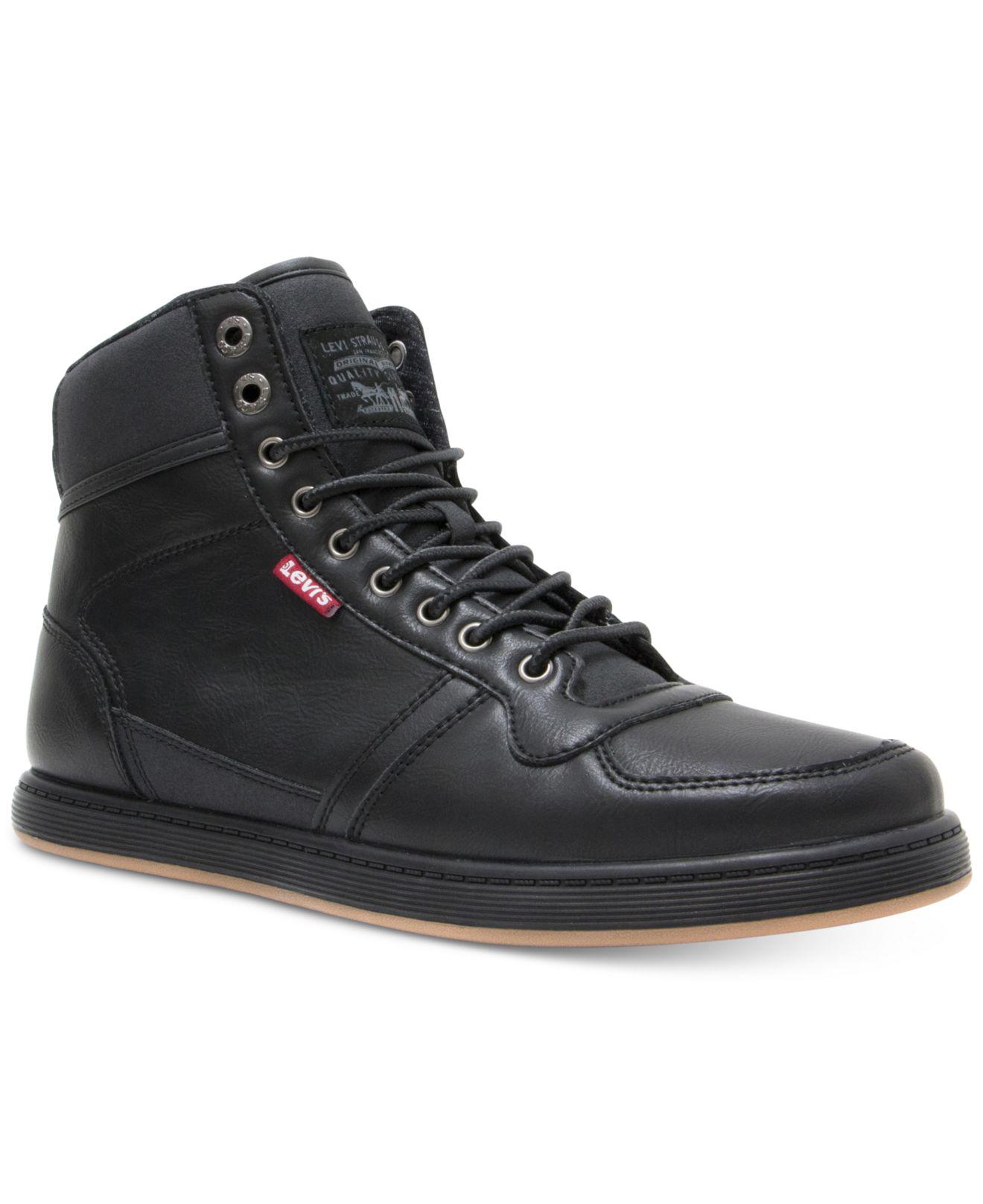 levi's black leather sneakers