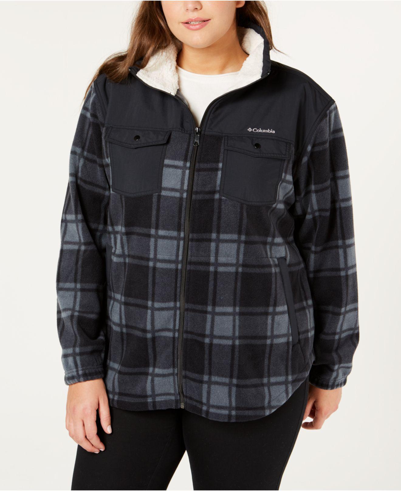 columbia plaid fleece jacket
