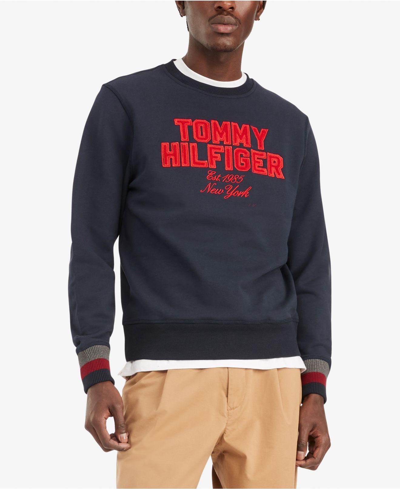 Tommy Hilfiger Slater Embroidered Tufted Chenille Logo Patch Sweatshirt in  Blue for Men | Lyst