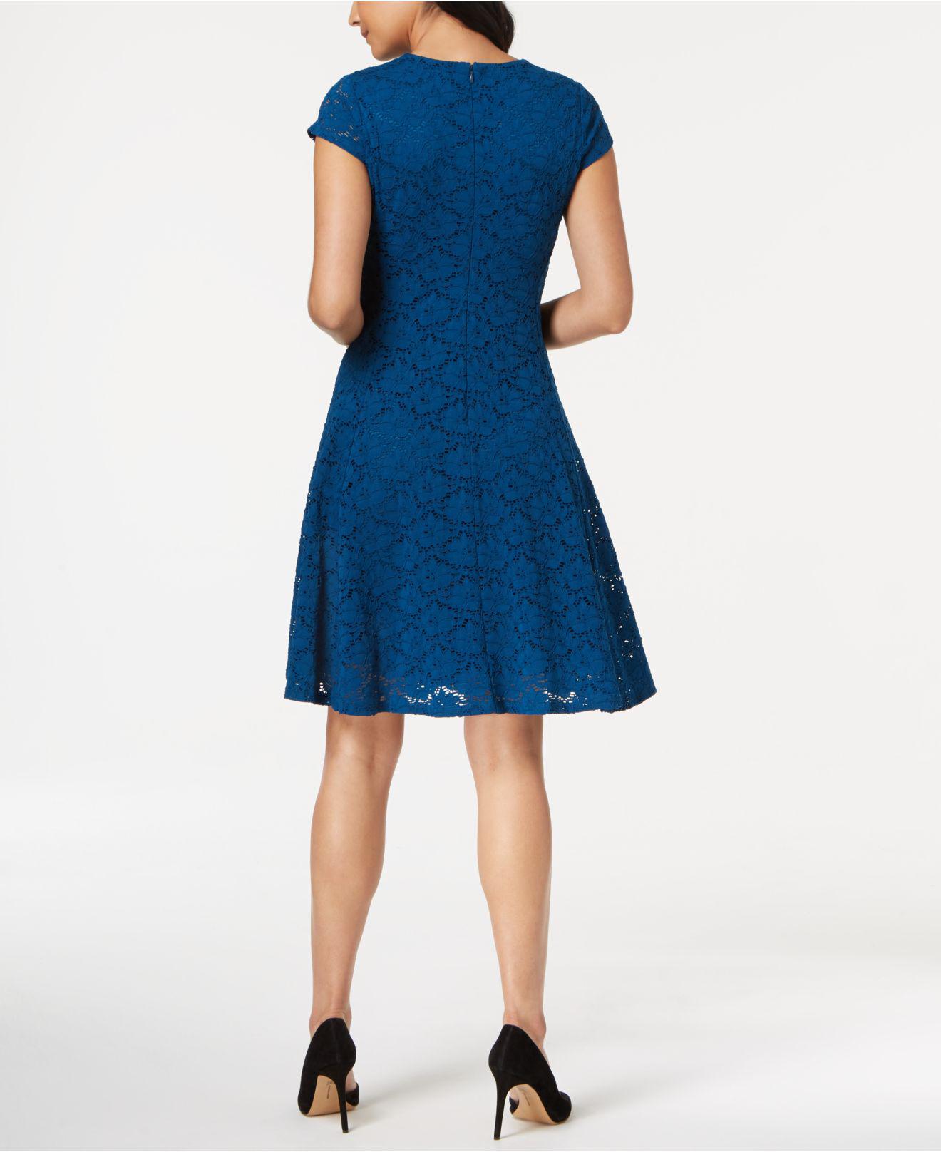 alfani lace fit & flare dress
