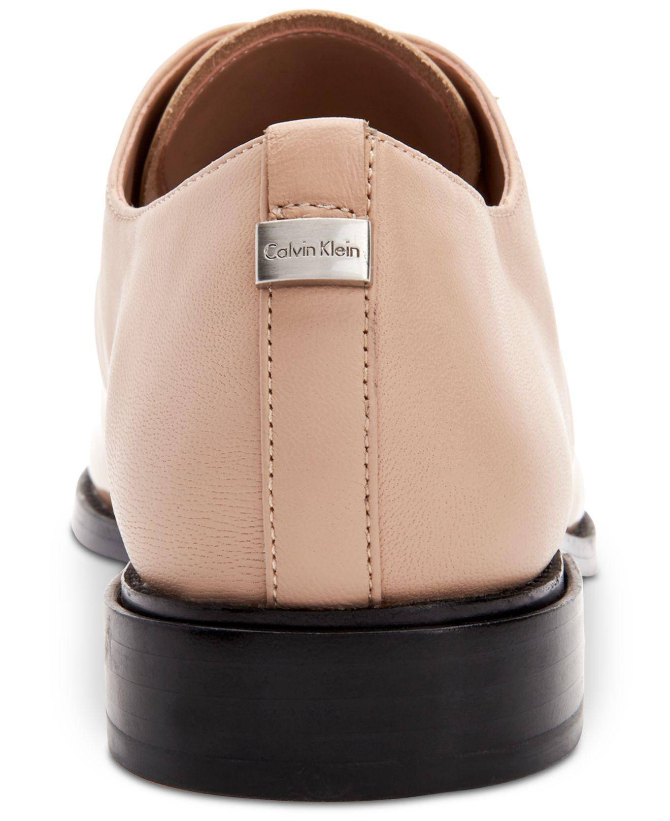 calvin klein aracely leather oxfords
