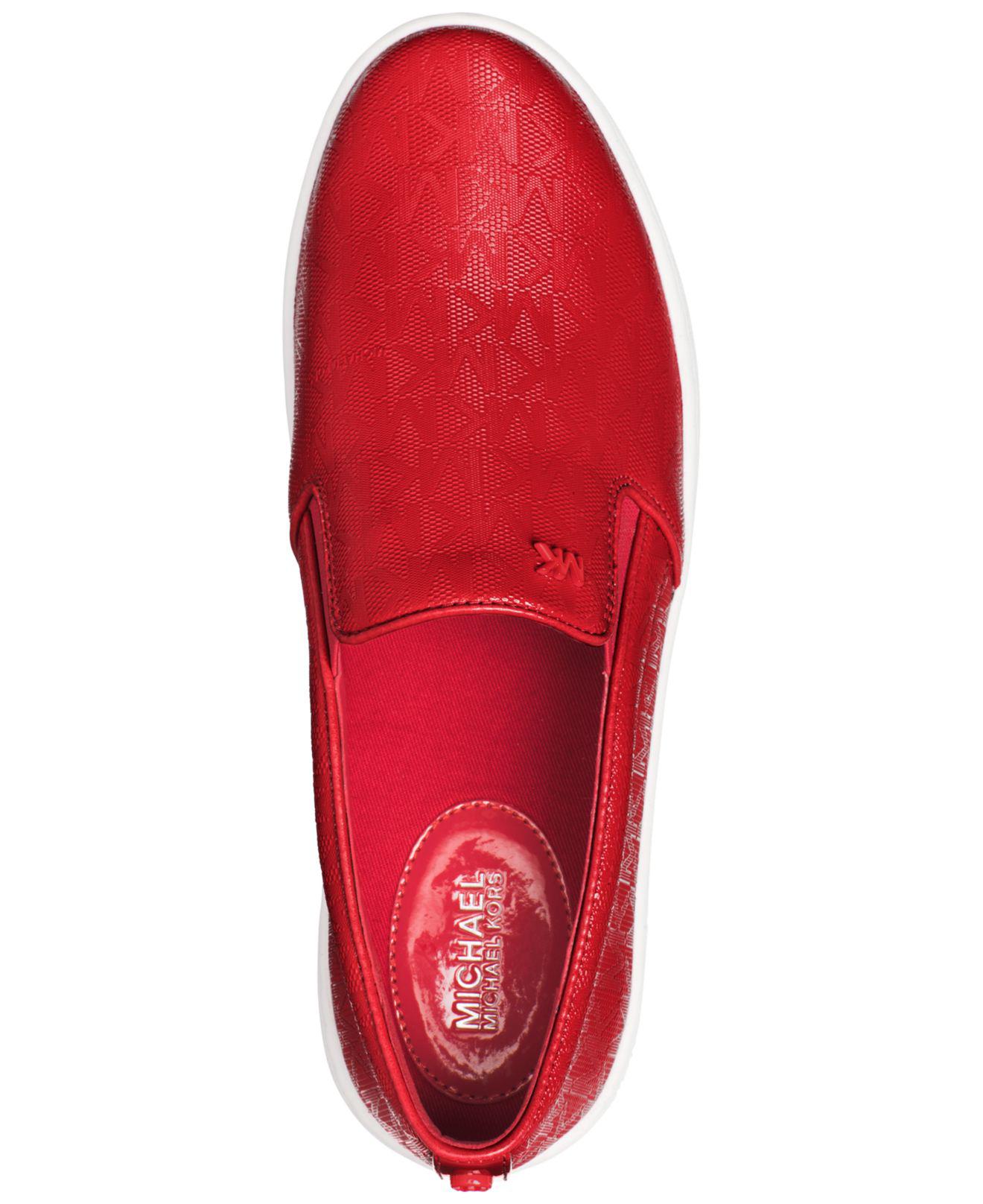 michael kors keaton slip on red